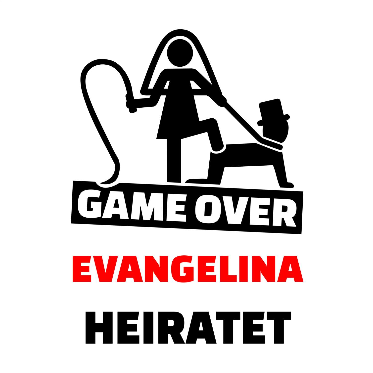 JGA T-Shirt »Game Over« für den Namen »Evangelina«