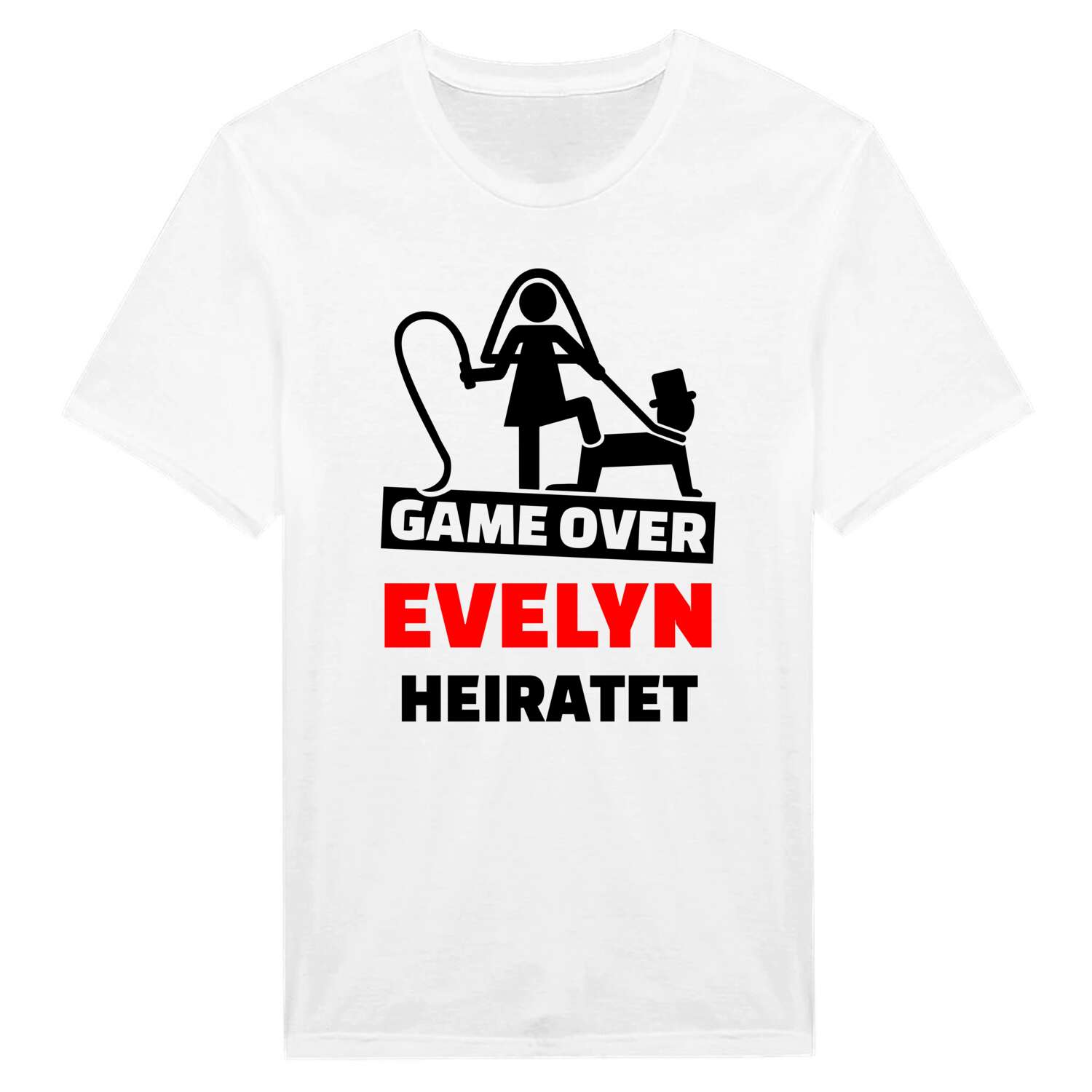 JGA T-Shirt »Game Over« für den Namen »Evelyn«