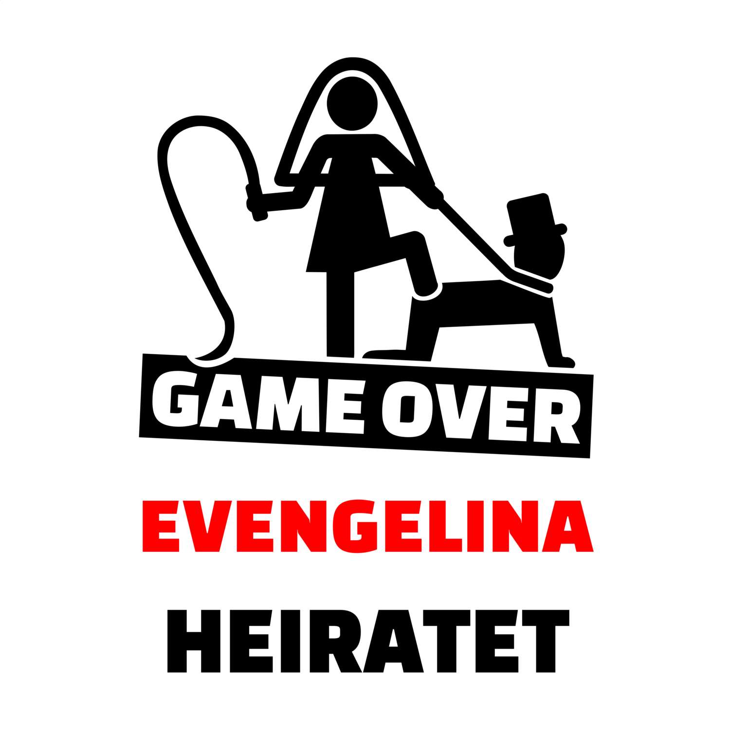 JGA T-Shirt »Game Over« für den Namen »Evengelina«