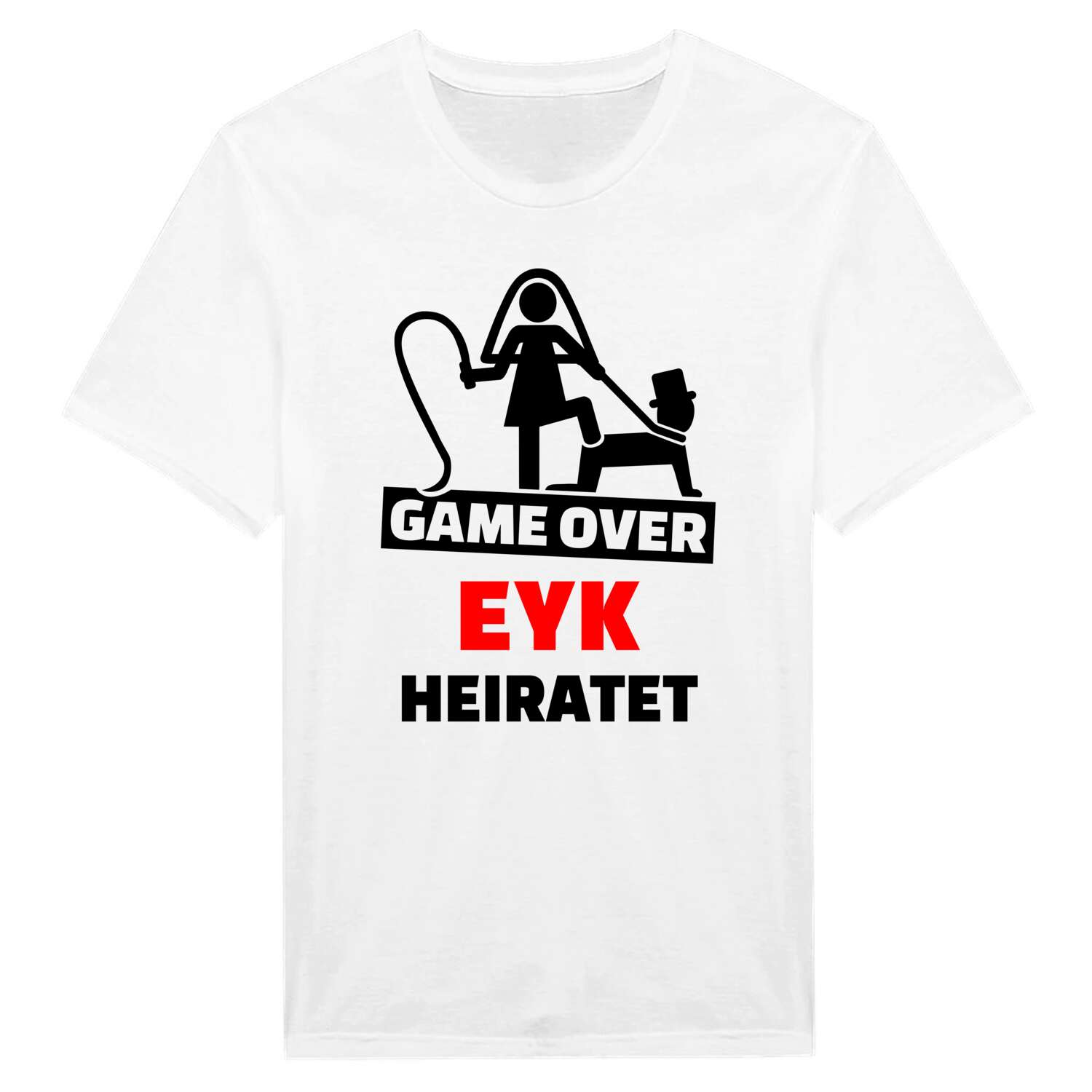 JGA T-Shirt »Game Over« für den Namen »Eyk«