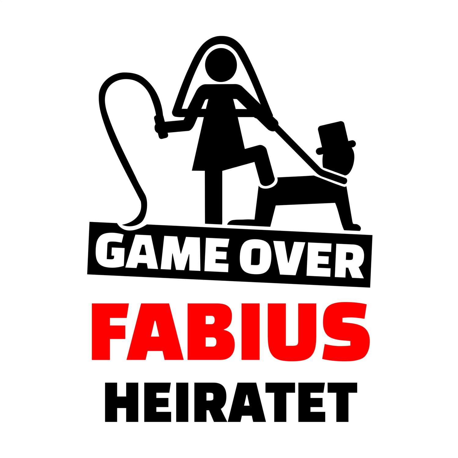 JGA T-Shirt »Game Over« für den Namen »Fabius«