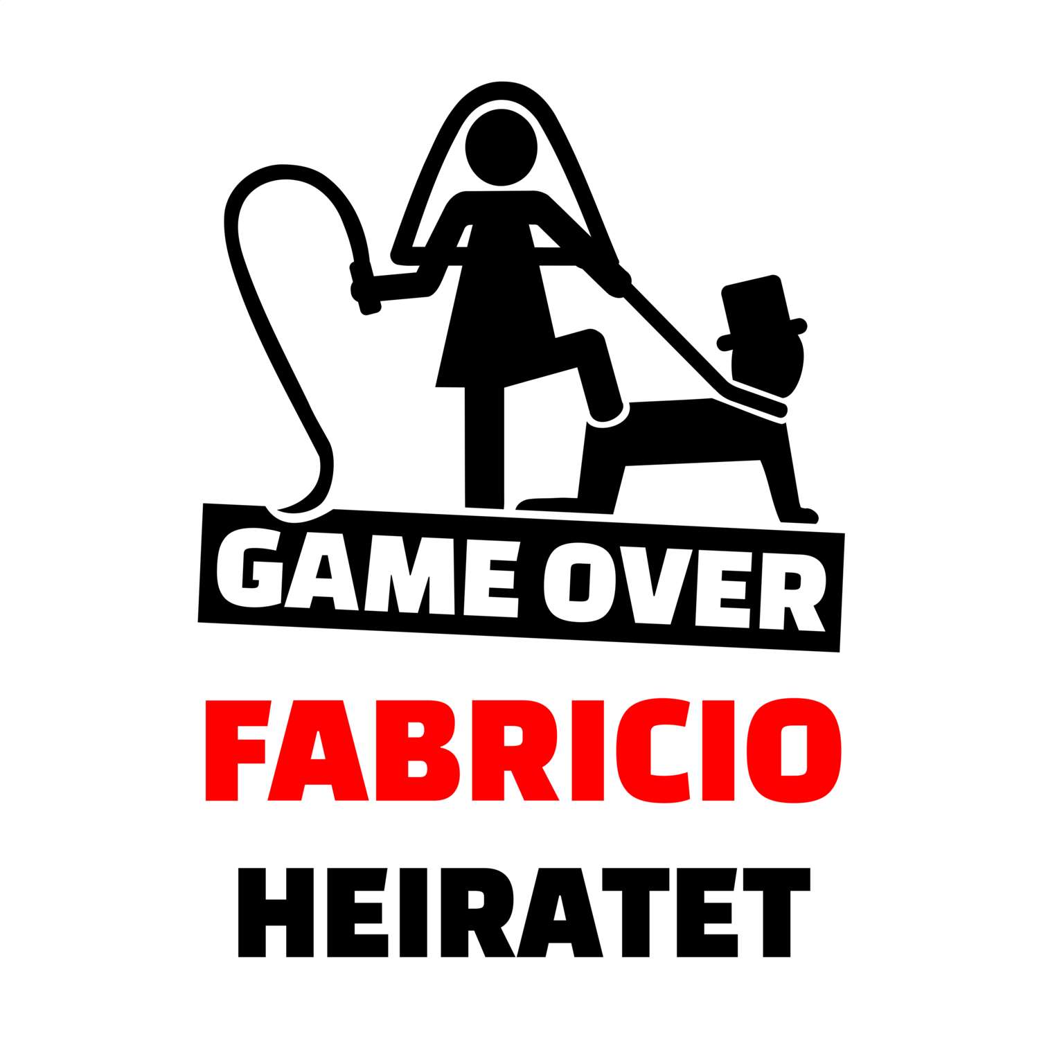 JGA T-Shirt »Game Over« für den Namen »Fabricio«