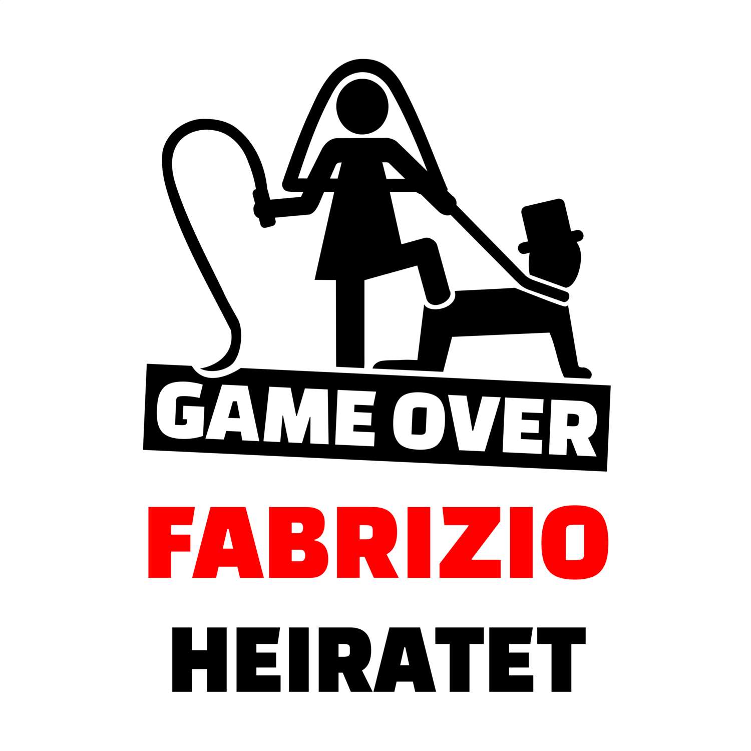 JGA T-Shirt »Game Over« für den Namen »Fabrizio«