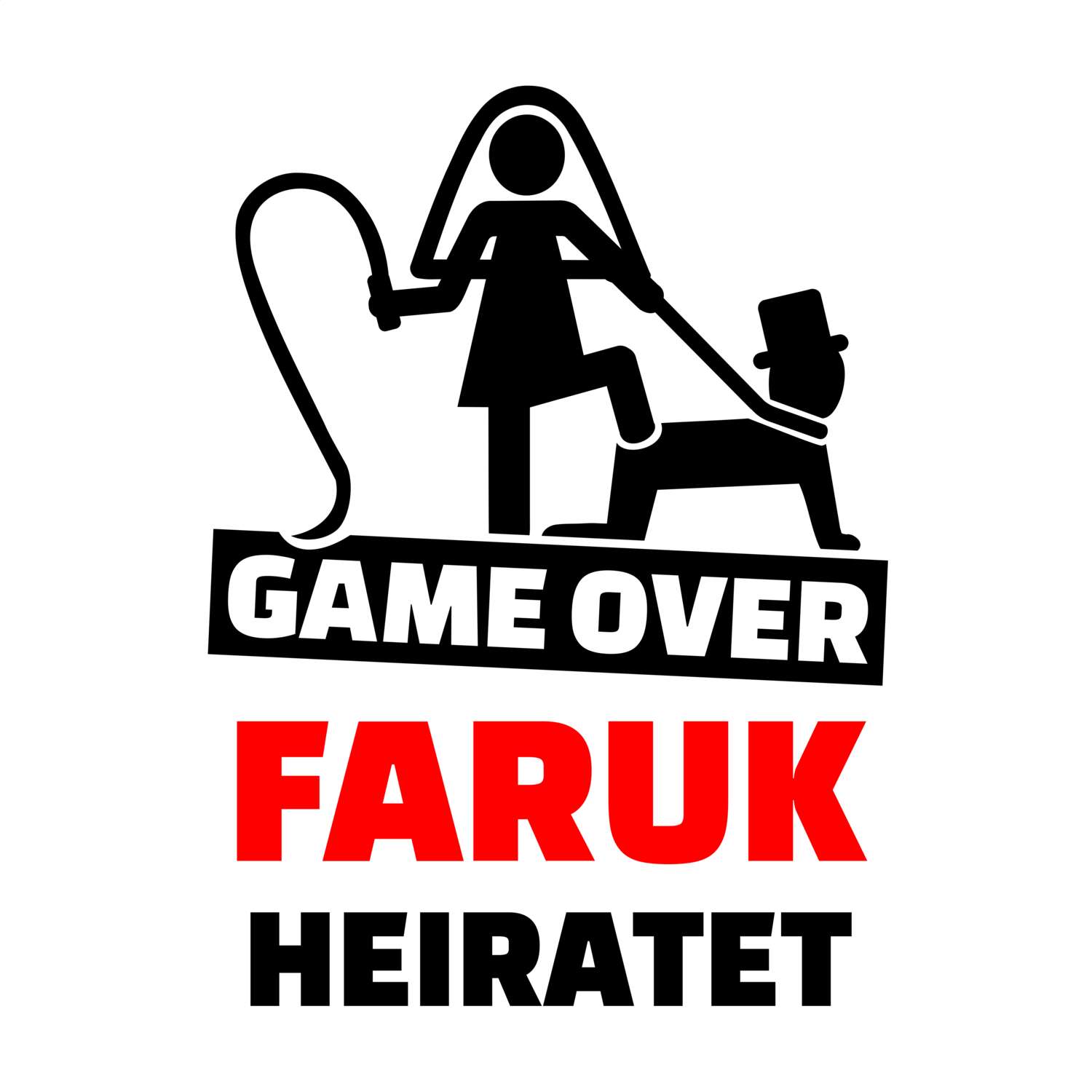 JGA T-Shirt »Game Over« für den Namen »Faruk«