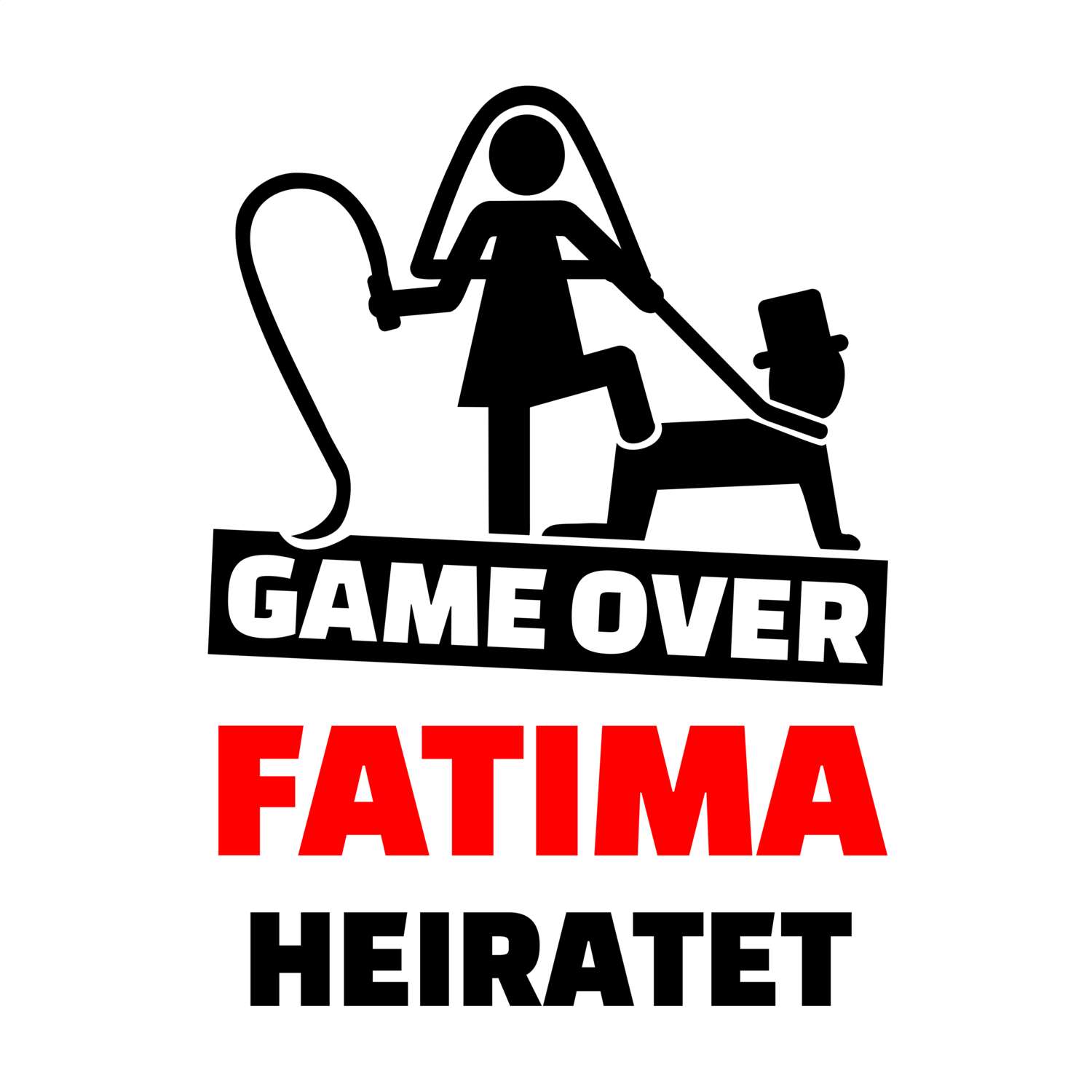 JGA T-Shirt »Game Over« für den Namen »Fatima«