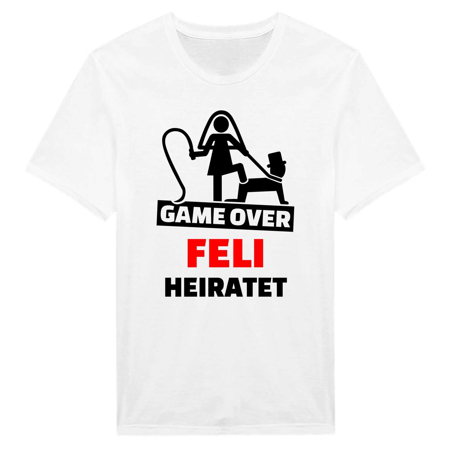 JGA T-Shirt »Game Over« für den Namen »Feli«