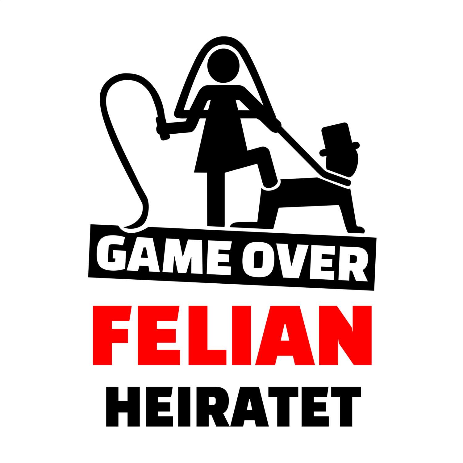 JGA T-Shirt »Game Over« für den Namen »Felian«