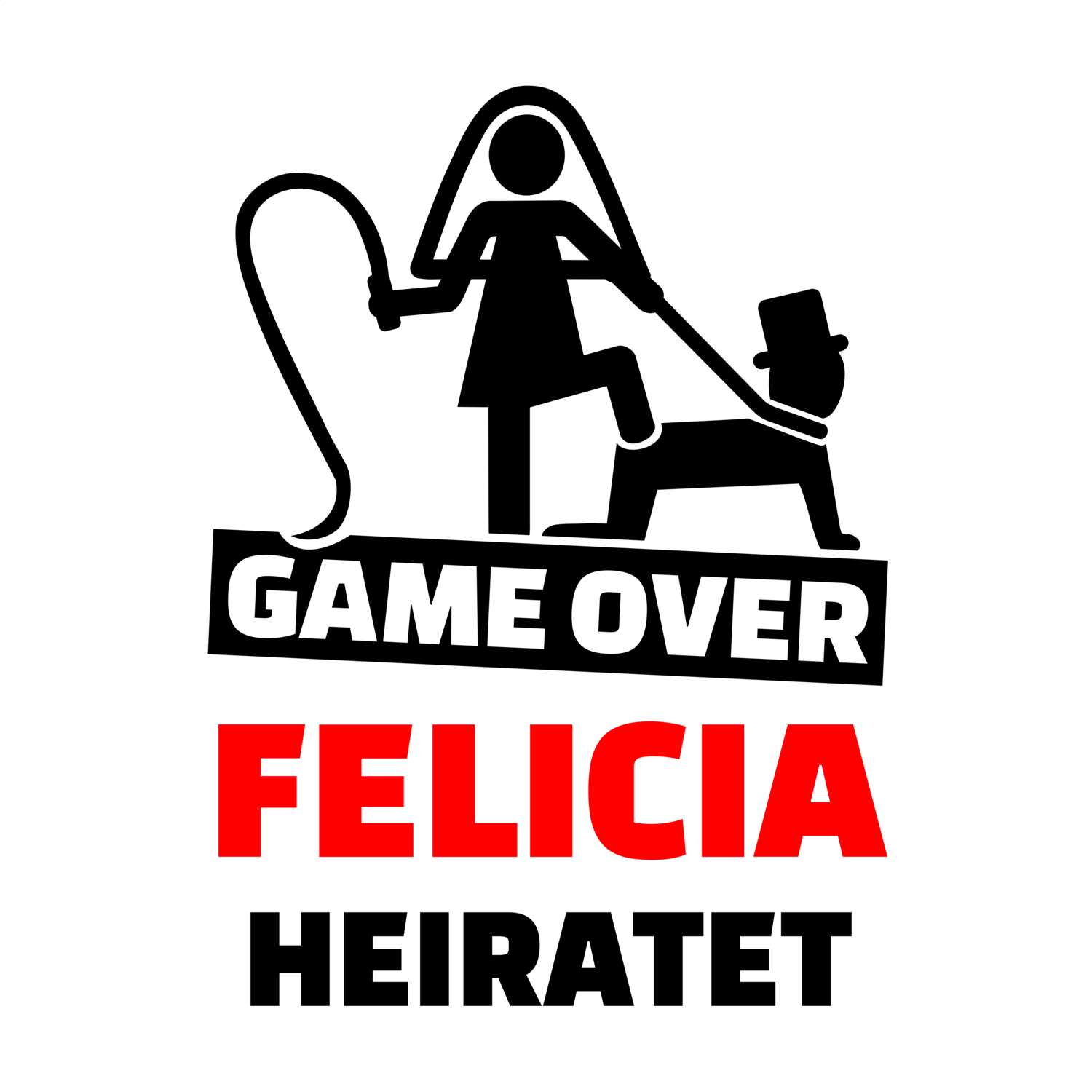 JGA T-Shirt »Game Over« für den Namen »Felicia«