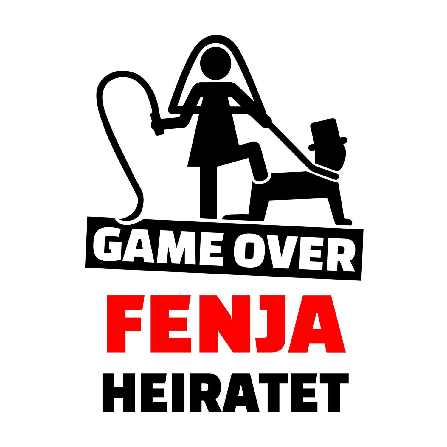 JGA T-Shirt »Game Over« für den Namen »Fenja«