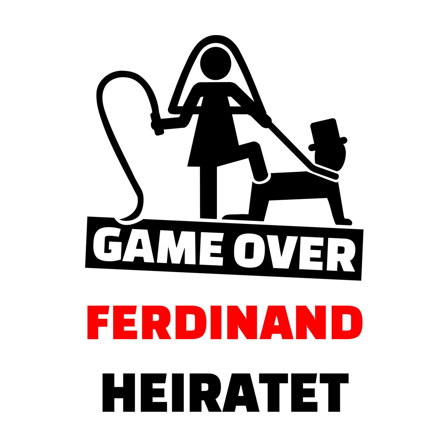 JGA T-Shirt »Game Over« für den Namen »Ferdinand«