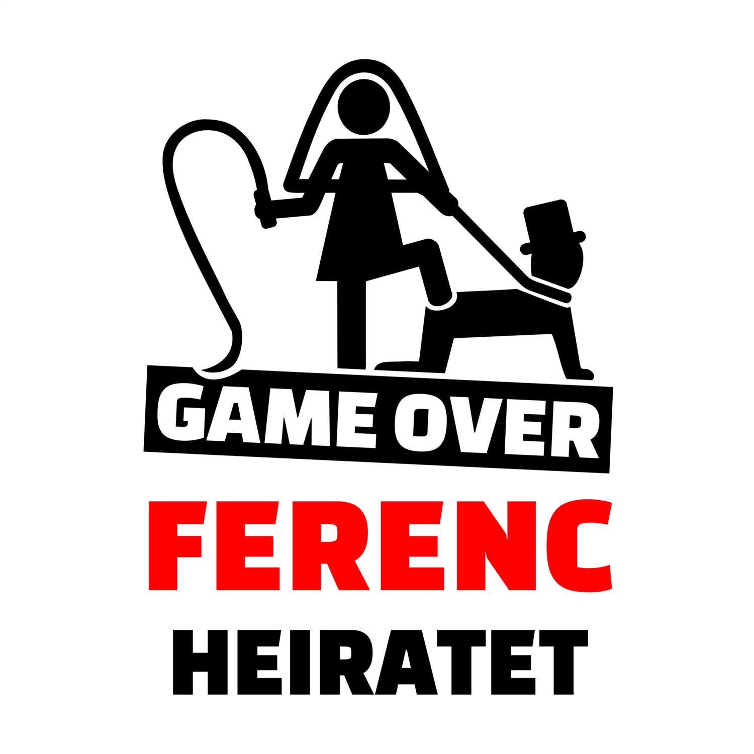 JGA T-Shirt »Game Over« für den Namen »Ferenc«