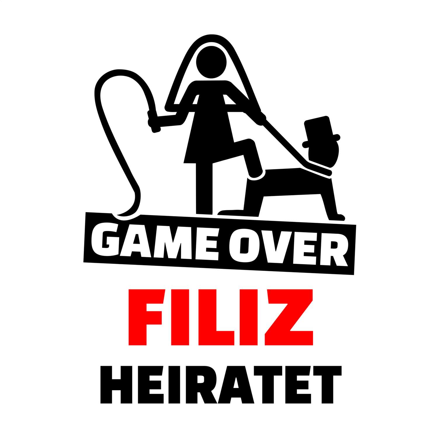 JGA T-Shirt »Game Over« für den Namen »Filiz«