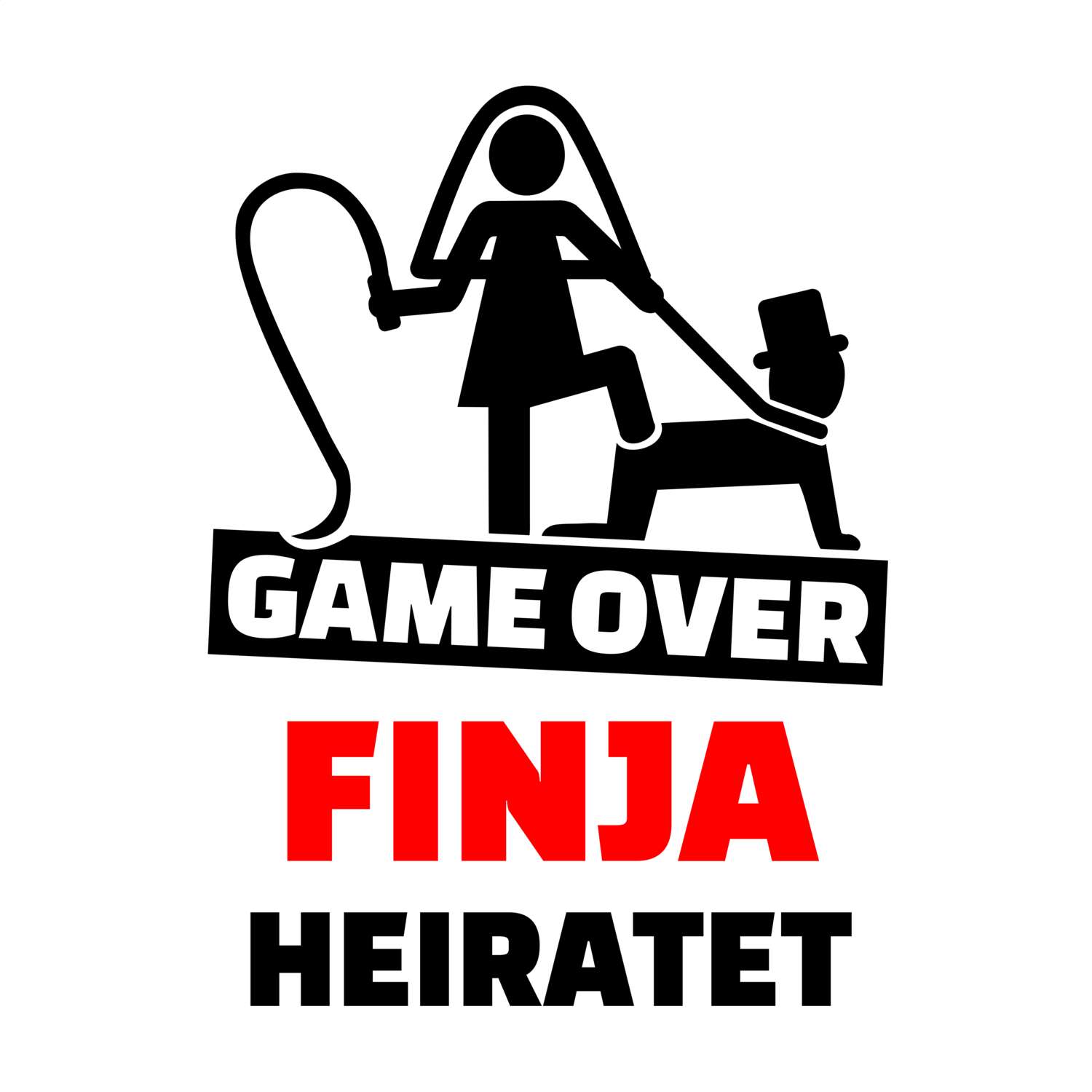 JGA T-Shirt »Game Over« für den Namen »Finja«