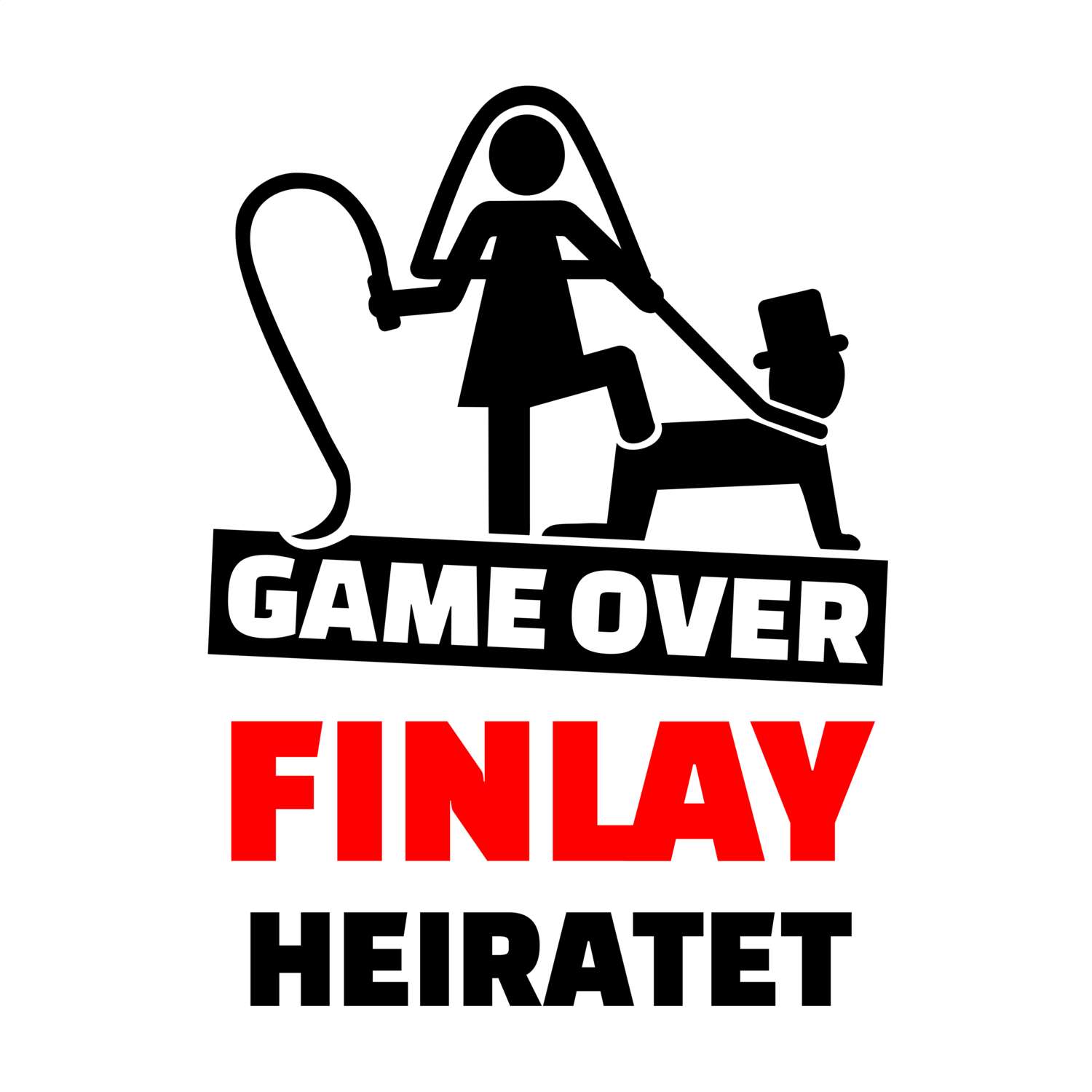 JGA T-Shirt »Game Over« für den Namen »Finlay«