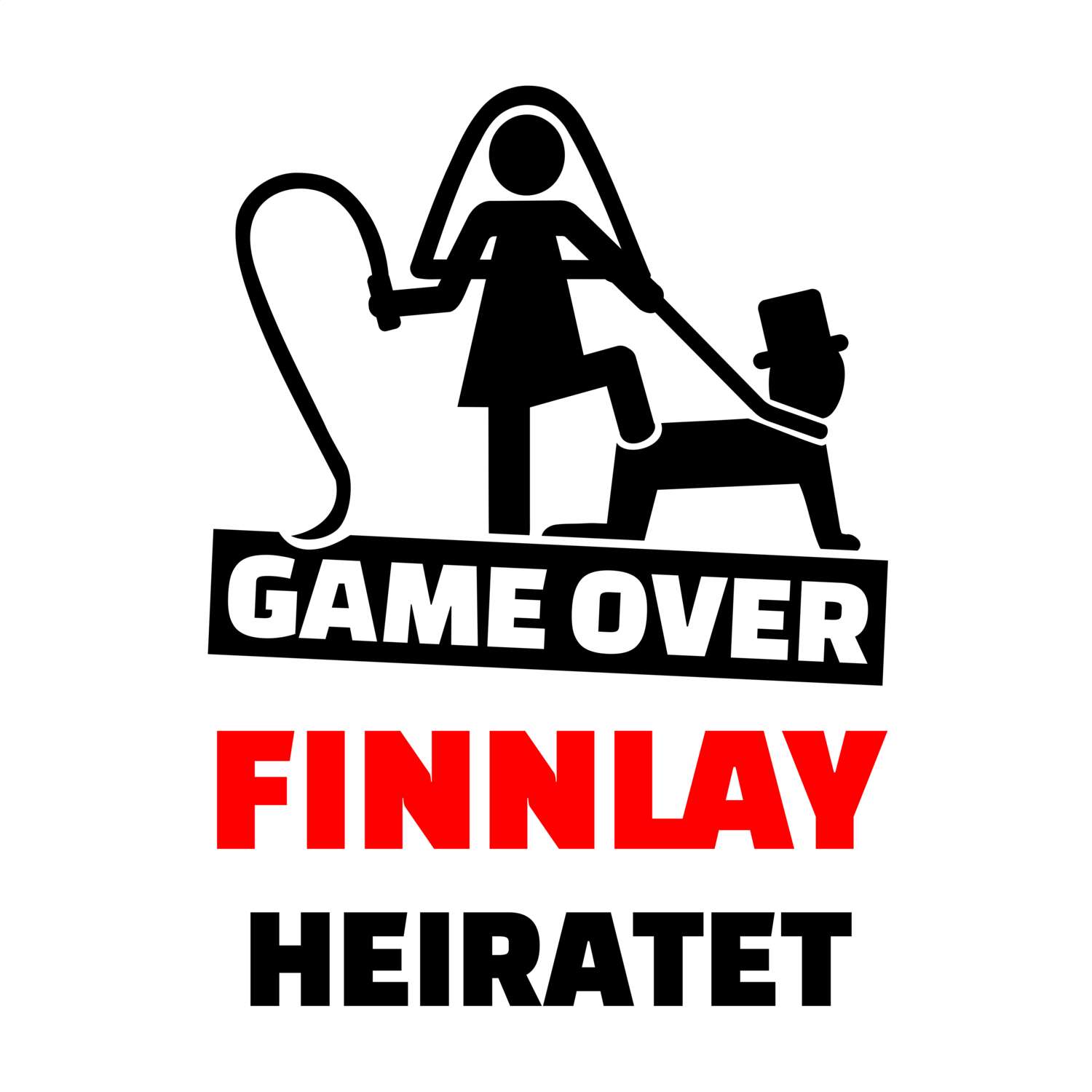 JGA T-Shirt »Game Over« für den Namen »Finnlay«