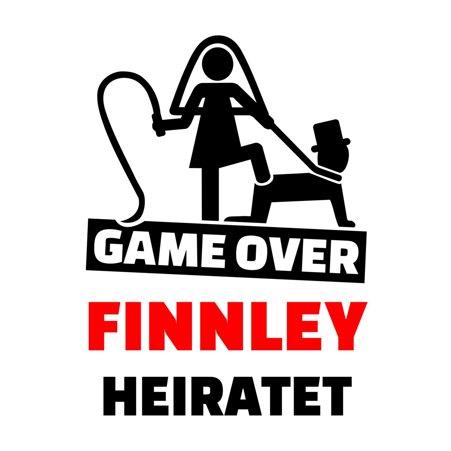 JGA T-Shirt »Game Over« für den Namen »Finnley«