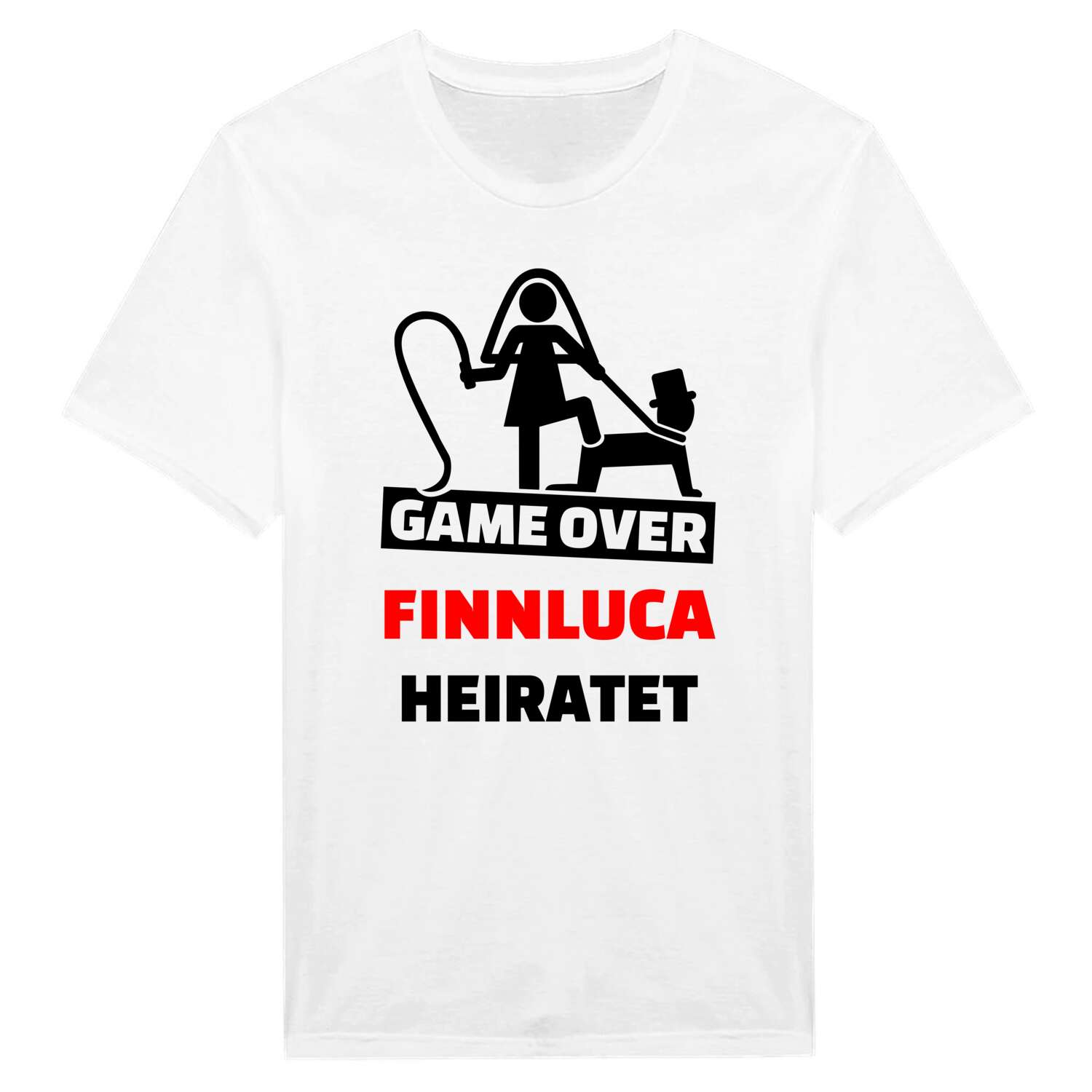 JGA T-Shirt »Game Over« für den Namen »Finnluca«