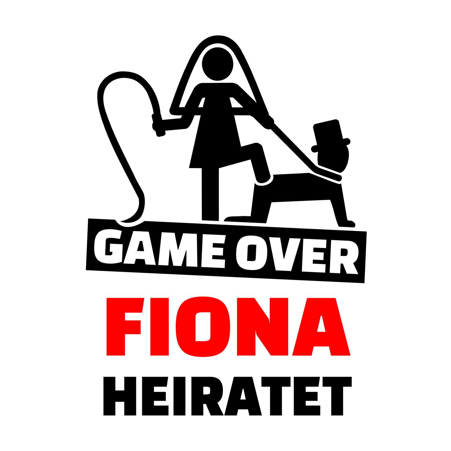 JGA T-Shirt »Game Over« für den Namen »Fiona«