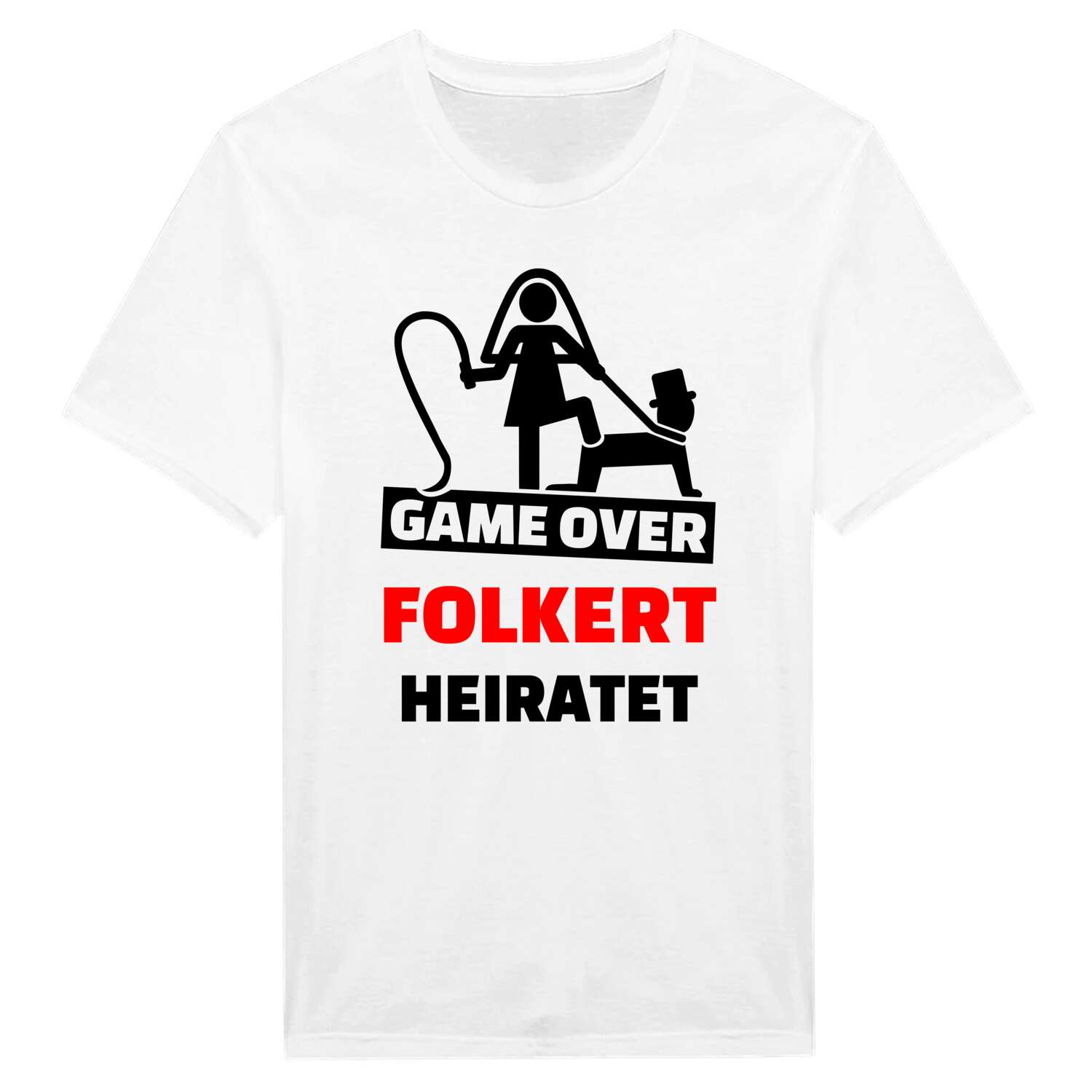 JGA T-Shirt »Game Over« für den Namen »Folkert«