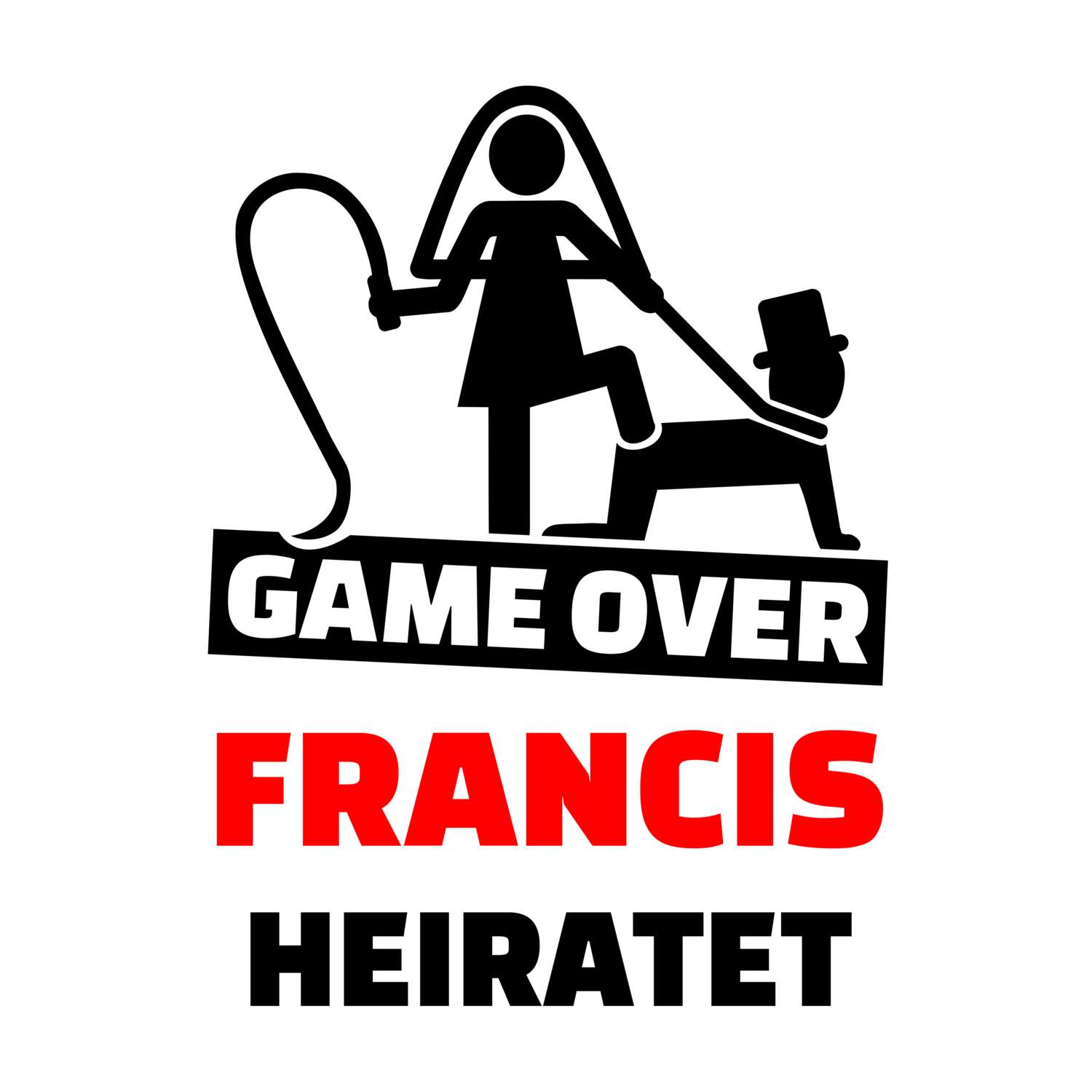 JGA T-Shirt »Game Over« für den Namen »Francis«