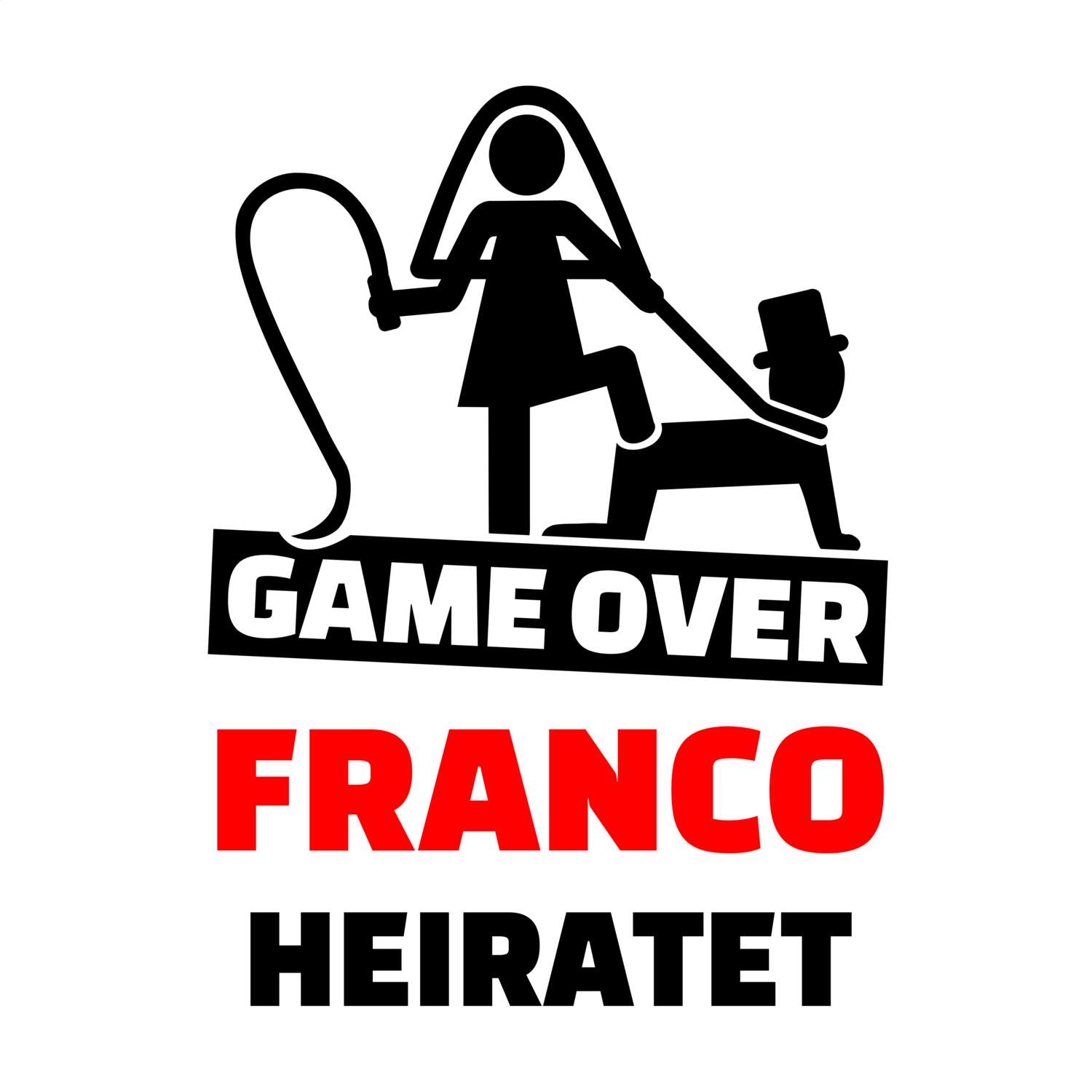 JGA T-Shirt »Game Over« für den Namen »Franco«