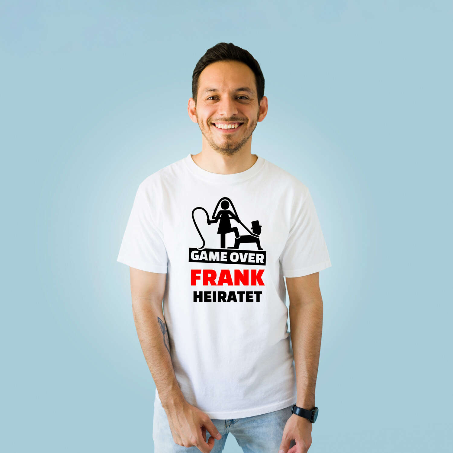 JGA T-Shirt »Game Over« für den Namen »Frank«