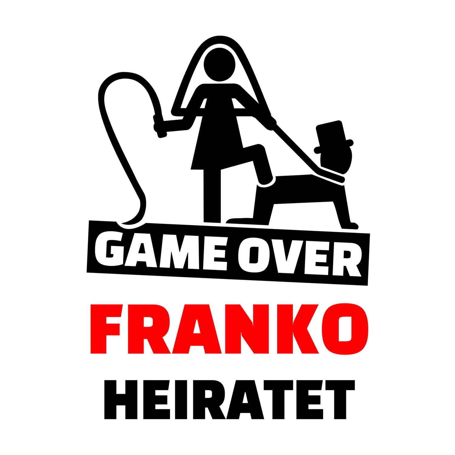 JGA T-Shirt »Game Over« für den Namen »Franko«