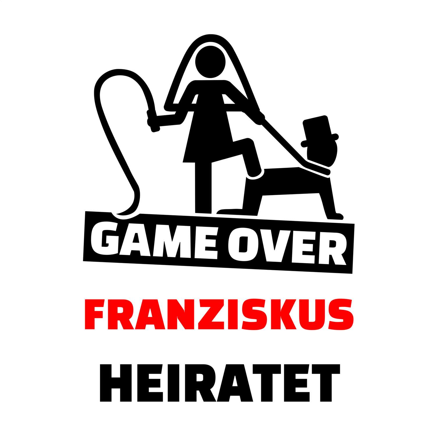 JGA T-Shirt »Game Over« für den Namen »Franziskus«