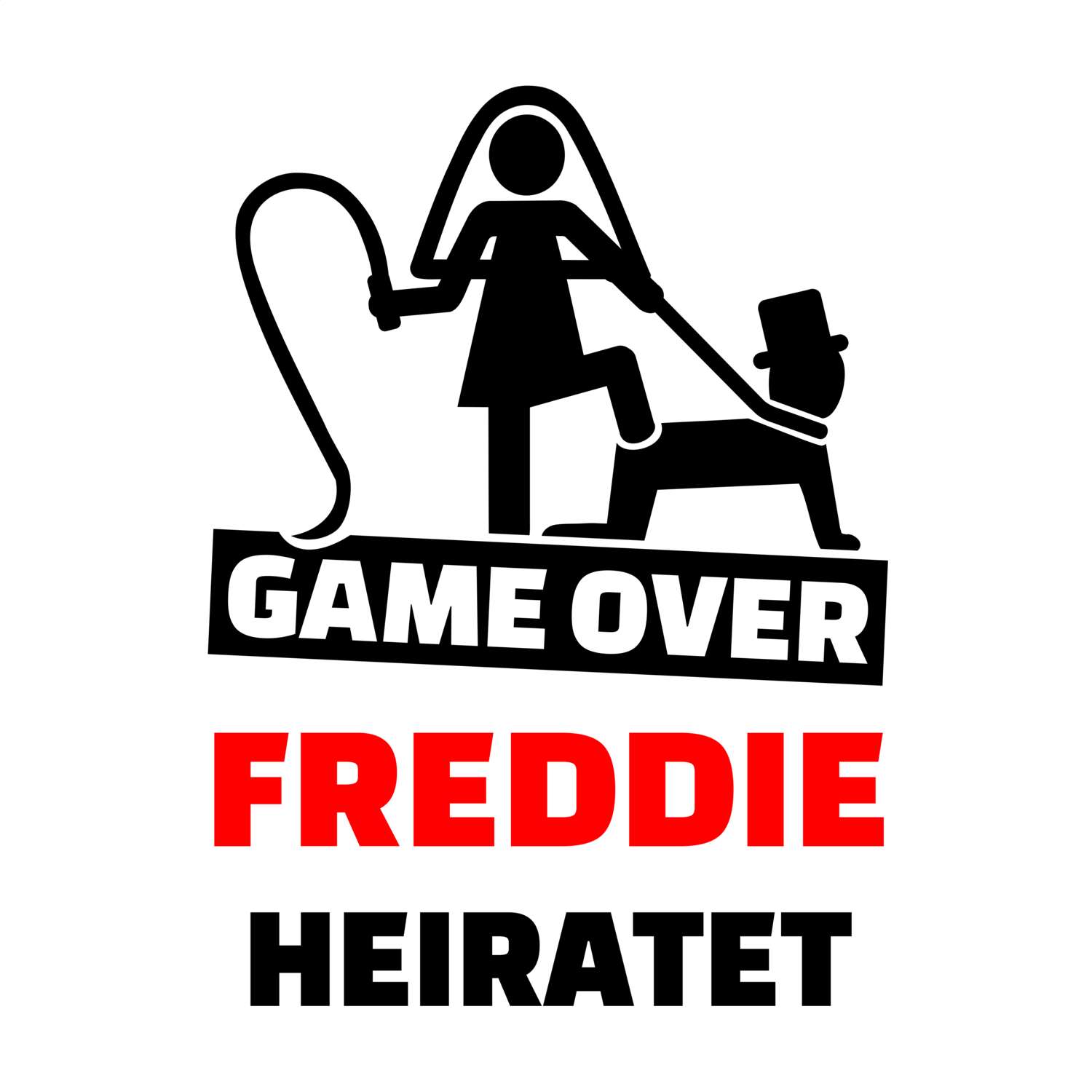 JGA T-Shirt »Game Over« für den Namen »Freddie«