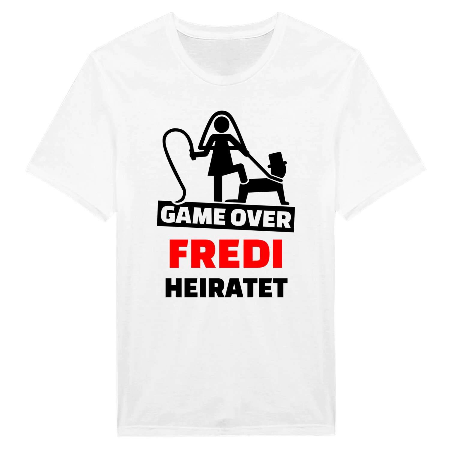 JGA T-Shirt »Game Over« für den Namen »Fredi«