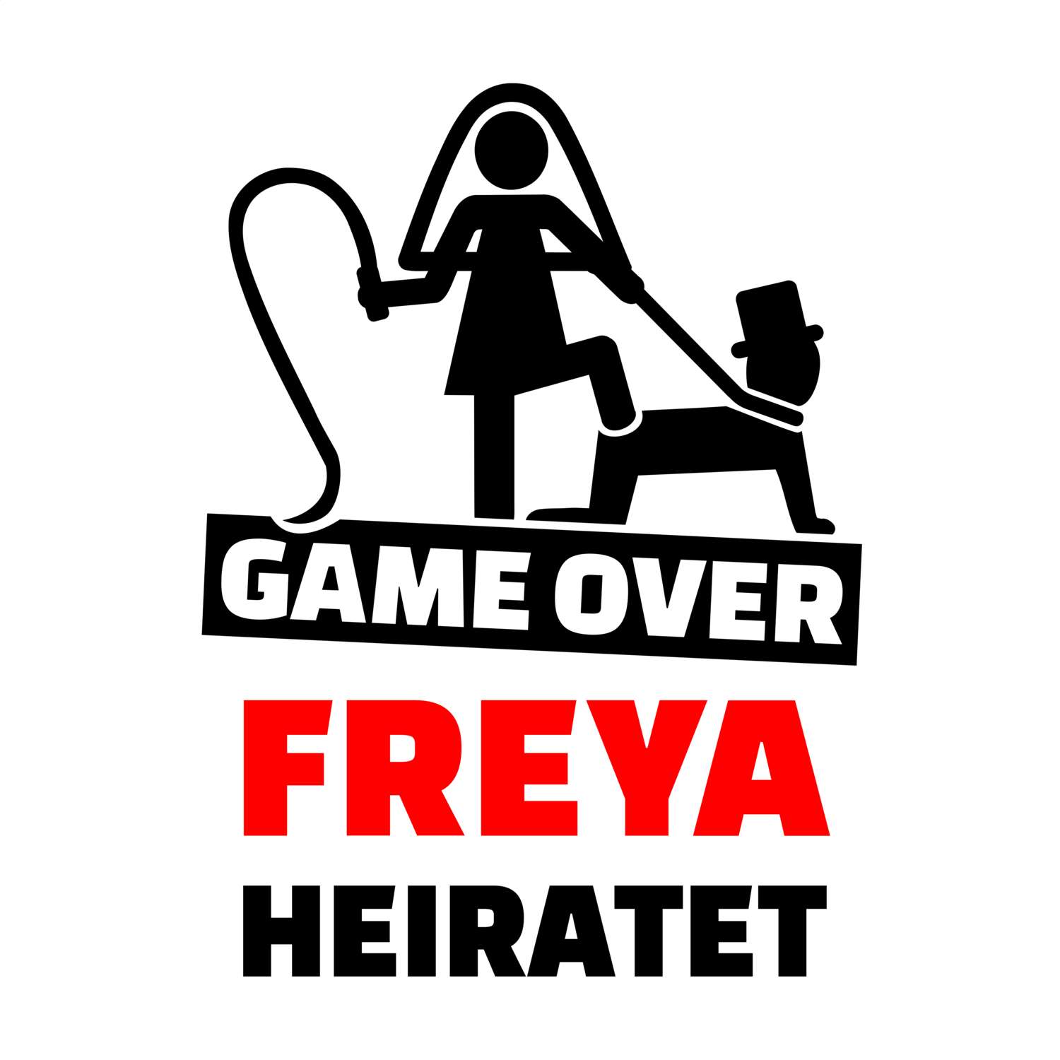 JGA T-Shirt »Game Over« für den Namen »Freya«