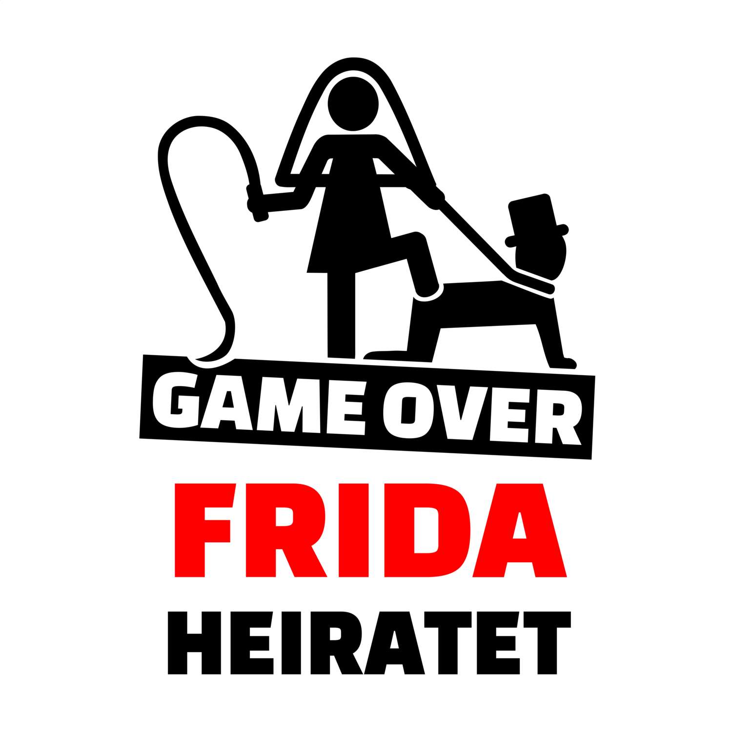 JGA T-Shirt »Game Over« für den Namen »Frida«