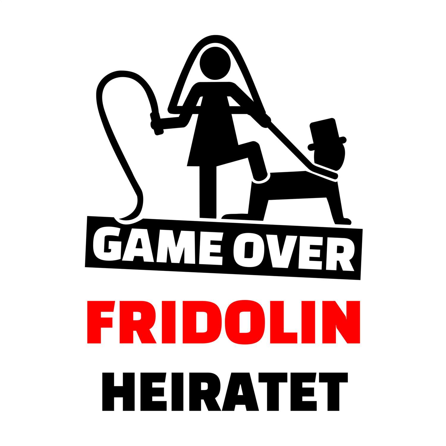 JGA T-Shirt »Game Over« für den Namen »Fridolin«