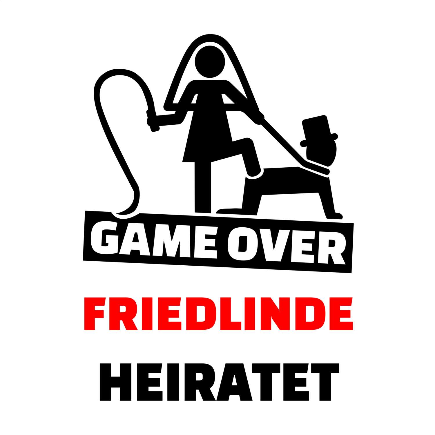 JGA T-Shirt »Game Over« für den Namen »Friedlinde«