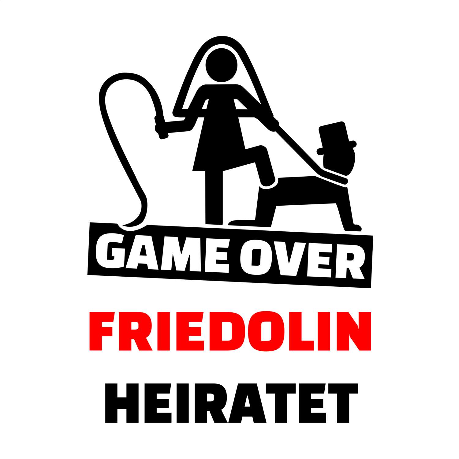 JGA T-Shirt »Game Over« für den Namen »Friedolin«