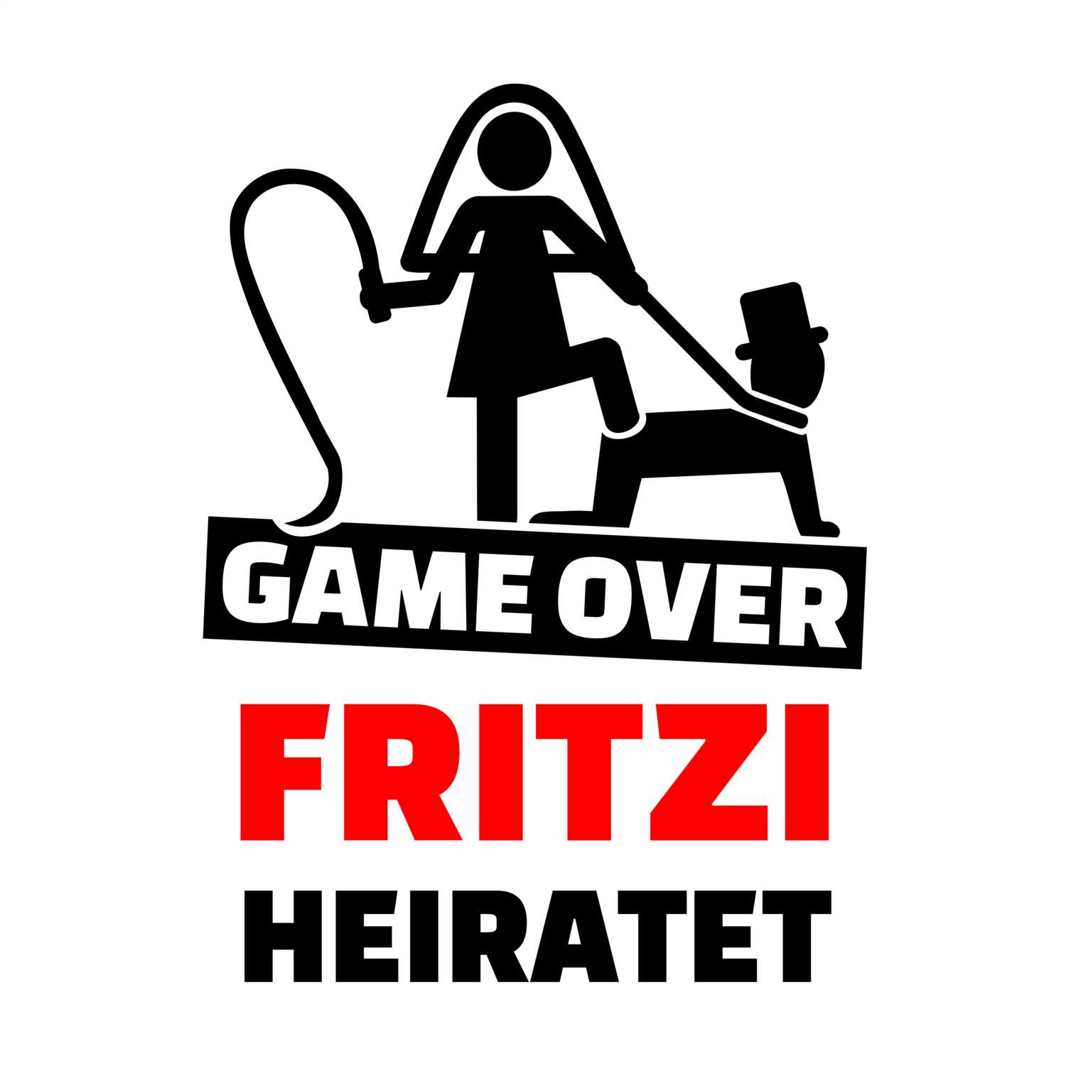 JGA T-Shirt »Game Over« für den Namen »Fritzi«