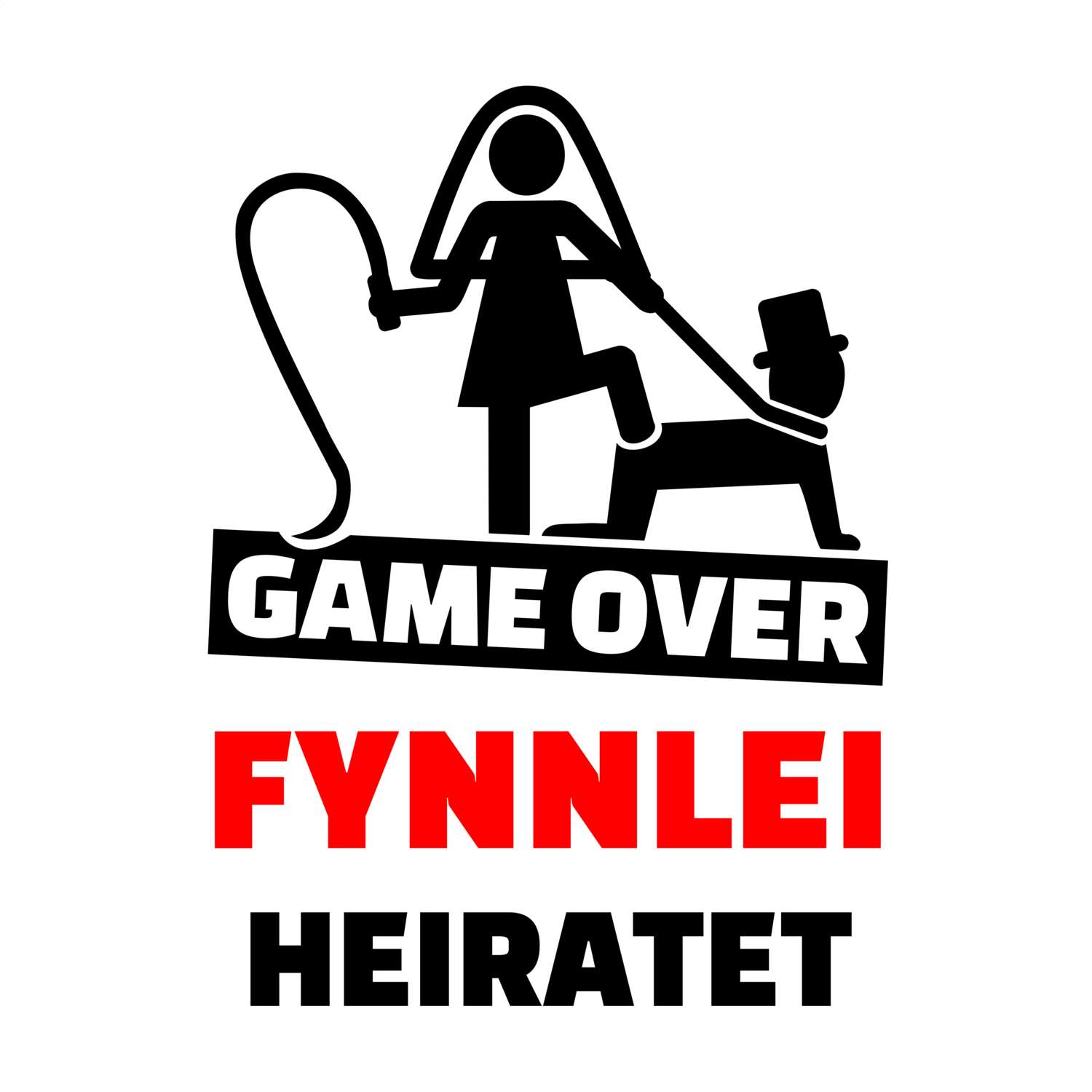 JGA T-Shirt »Game Over« für den Namen »Fynnlei«