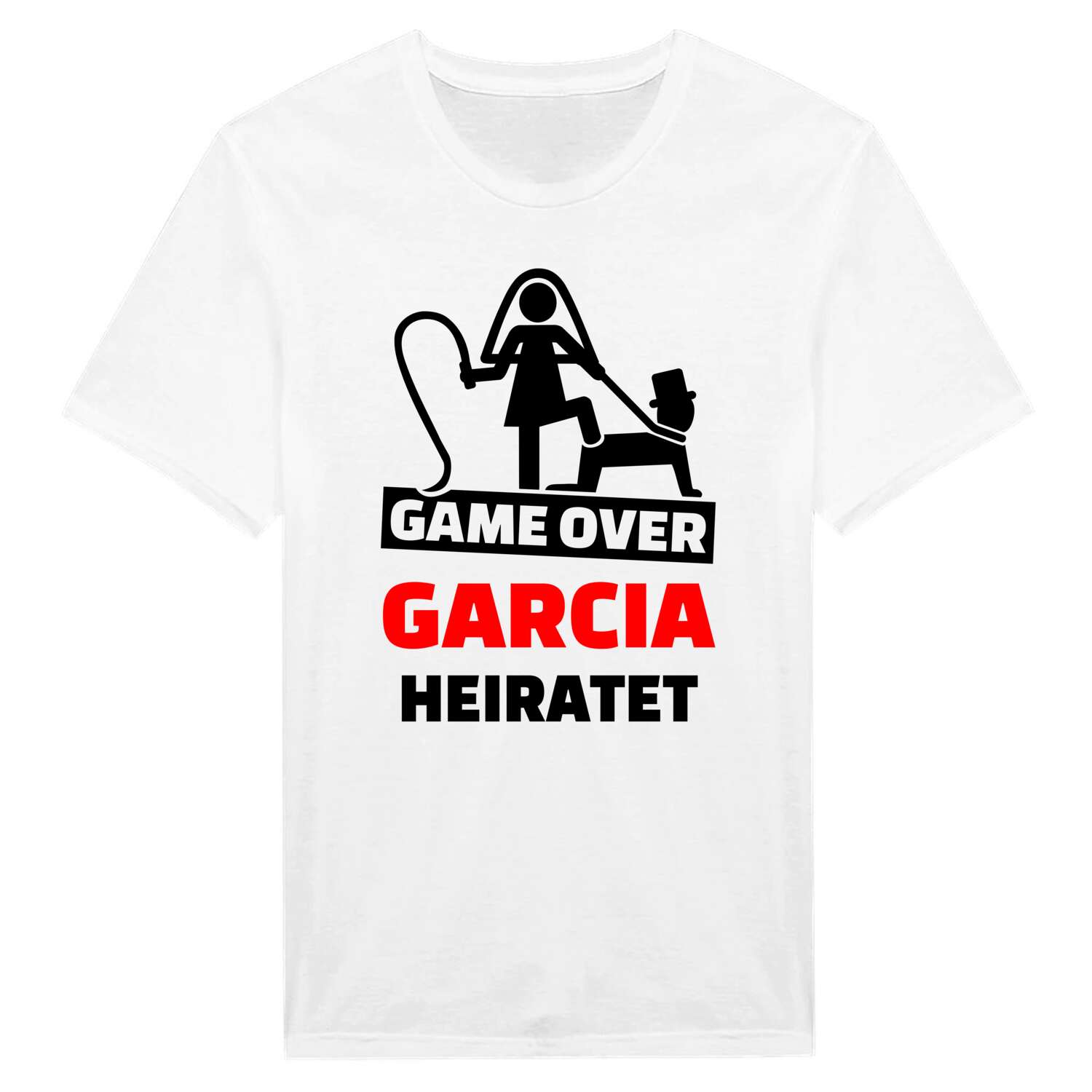 JGA T-Shirt »Game Over« für den Namen »Garcia«