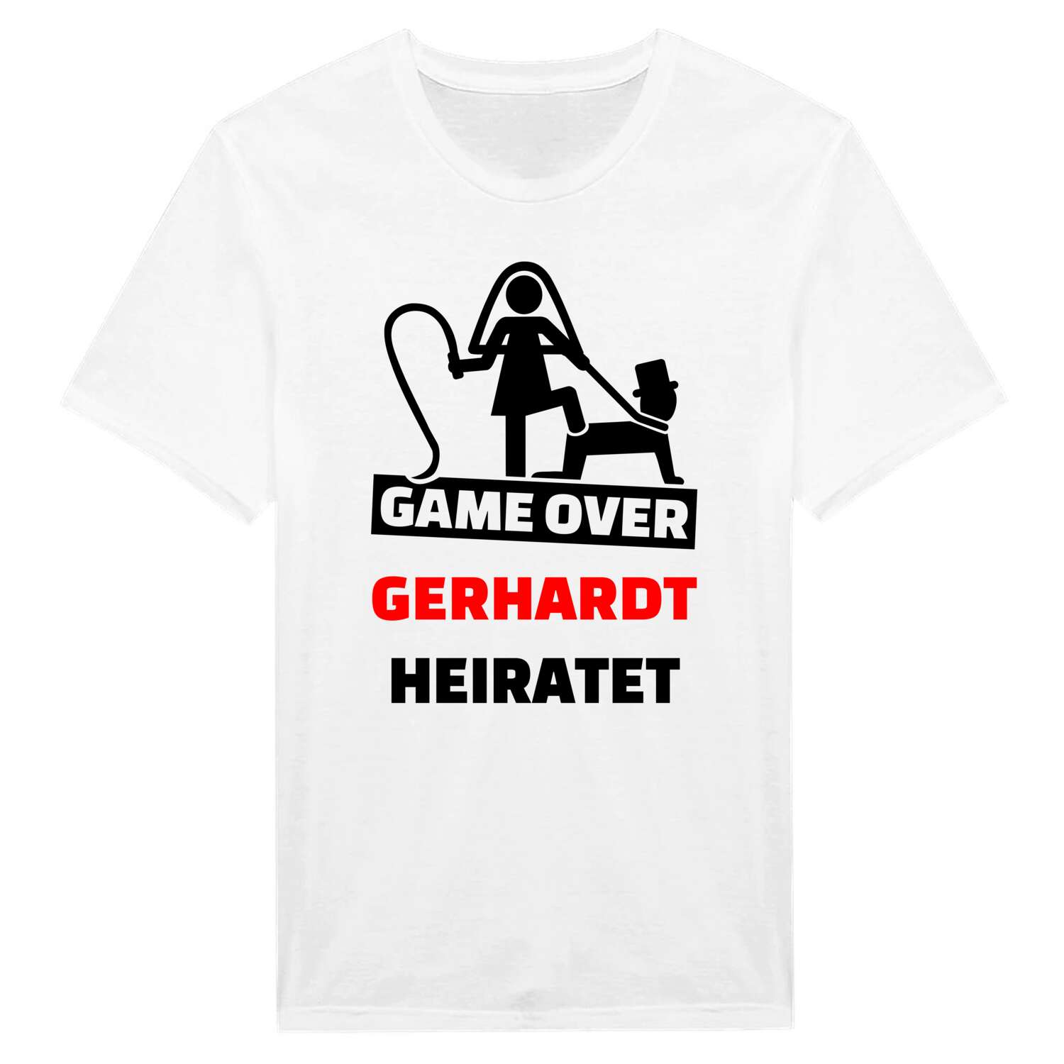 JGA T-Shirt »Game Over« für den Namen »Gerhardt«