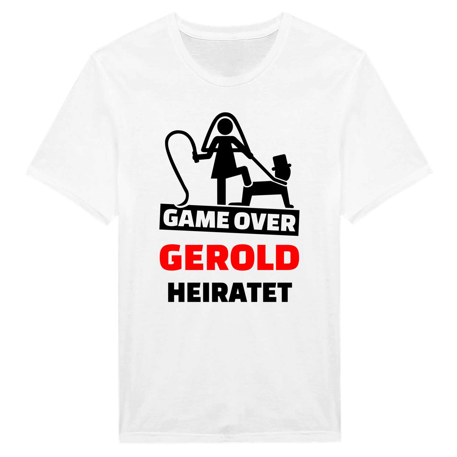 JGA T-Shirt »Game Over« für den Namen »Gerold«