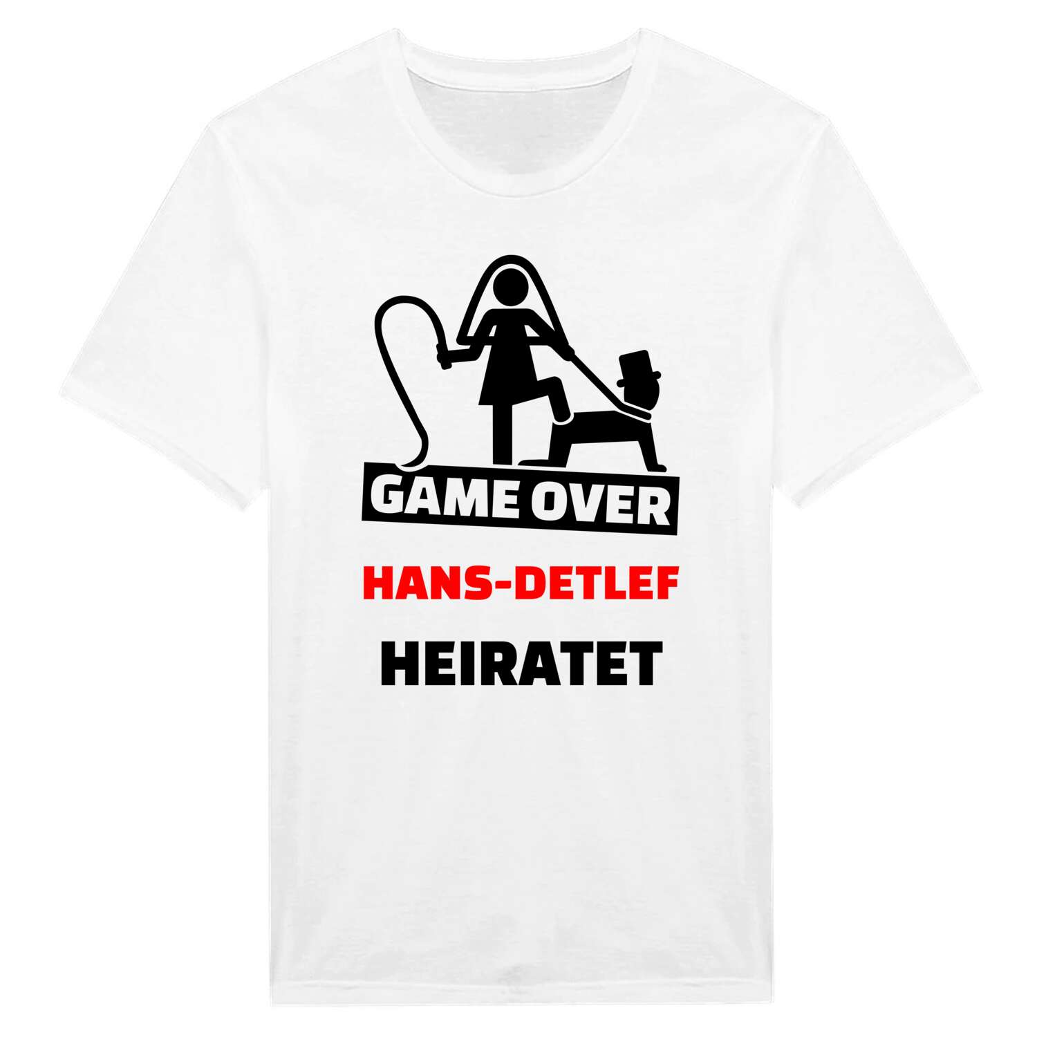 JGA T-Shirt »Game Over« für den Namen »Hans-Detlef«