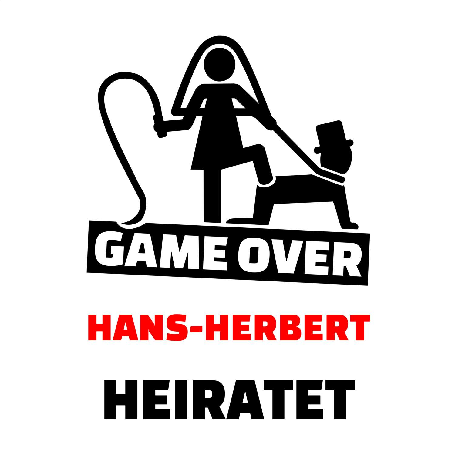 JGA T-Shirt »Game Over« für den Namen »Hans-Herbert«