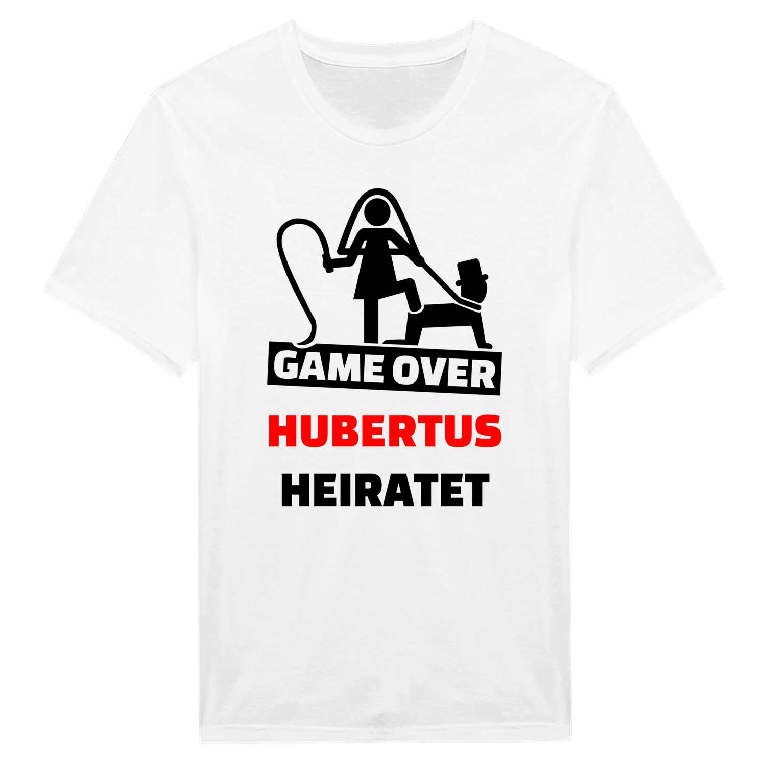JGA T-Shirt »Game Over« für den Namen »Hubertus«
