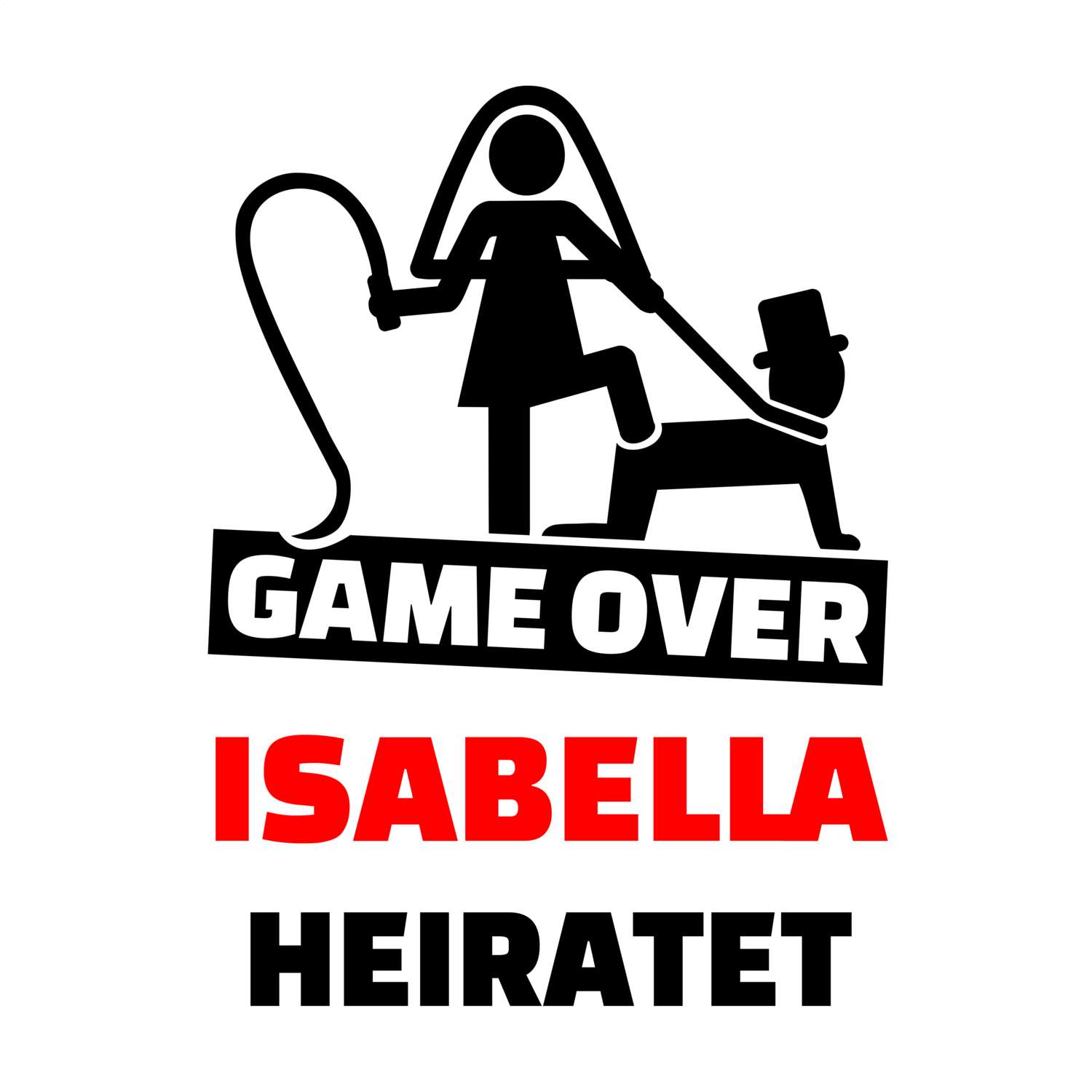 JGA T-Shirt »Game Over« für den Namen »Isabella«