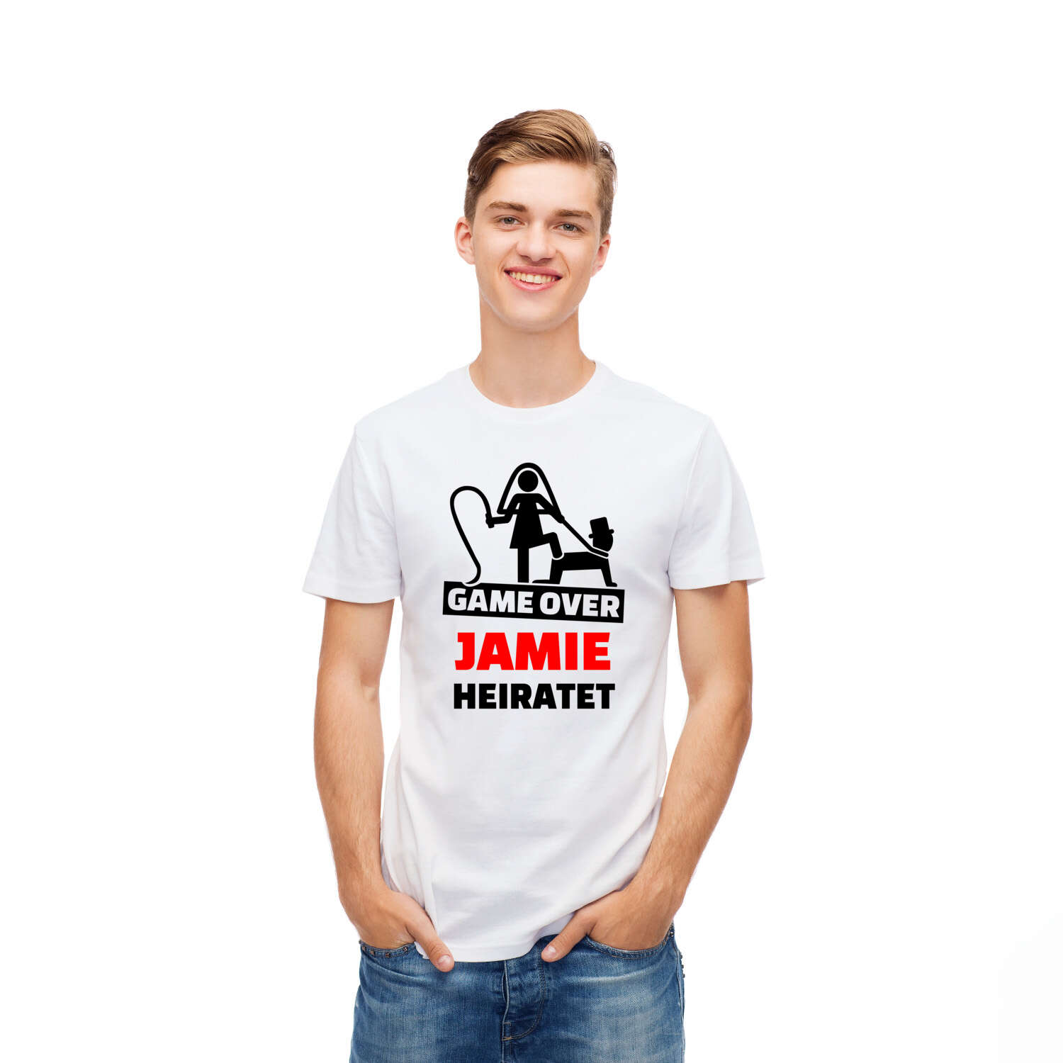 JGA T-Shirt »Game Over« für den Namen »Jamie«