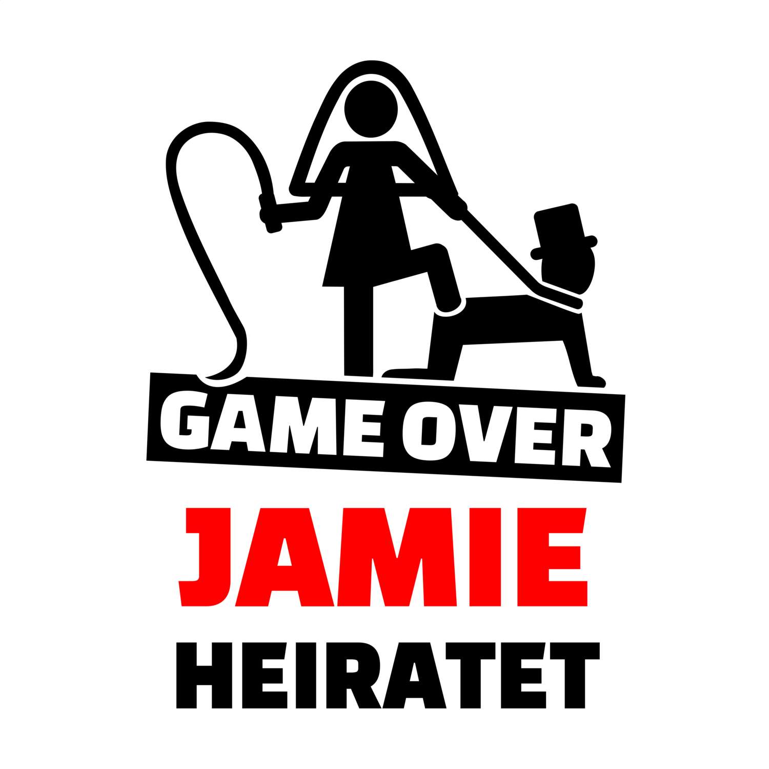 JGA T-Shirt »Game Over« für den Namen »Jamie«