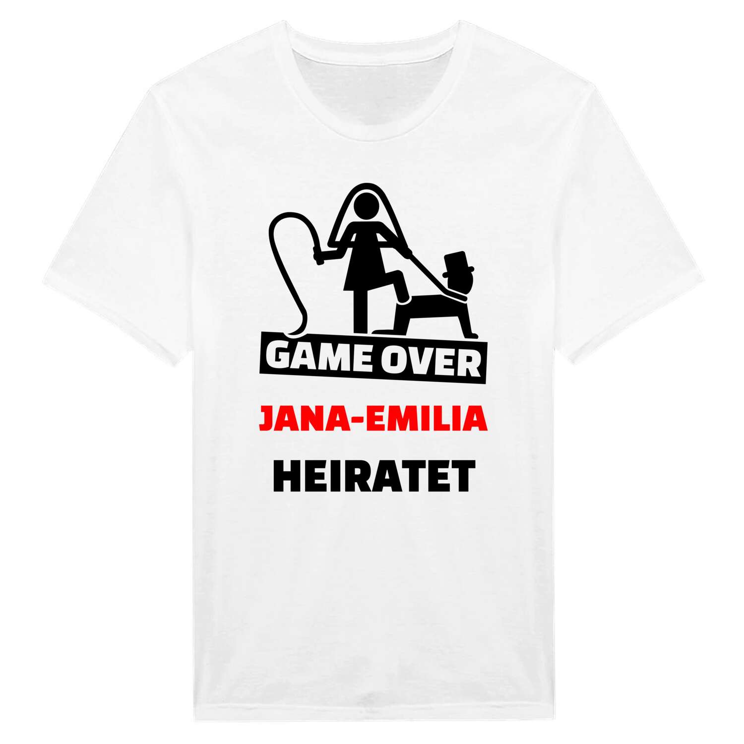 JGA T-Shirt »Game Over« für den Namen »Jana-Emilia«