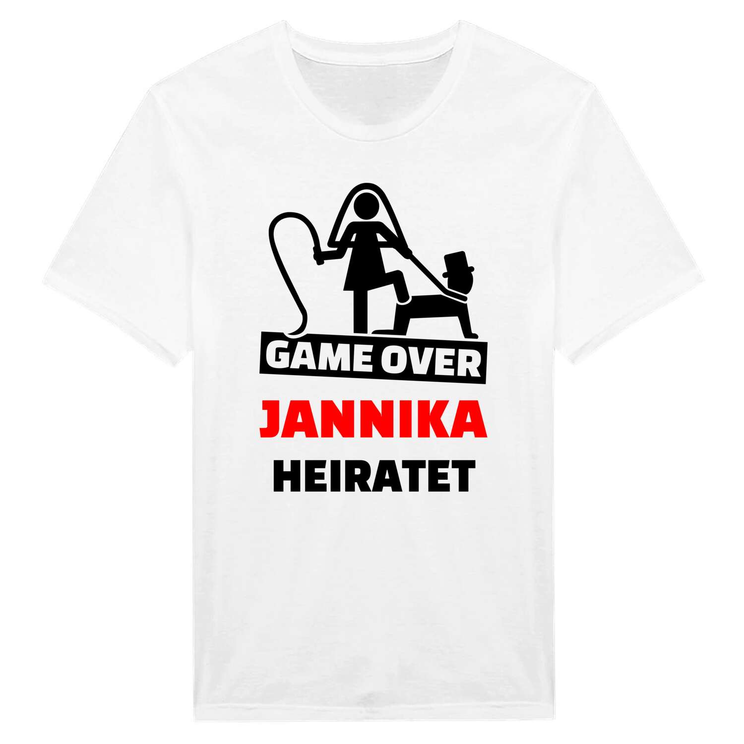JGA T-Shirt »Game Over« für den Namen »Jannika«