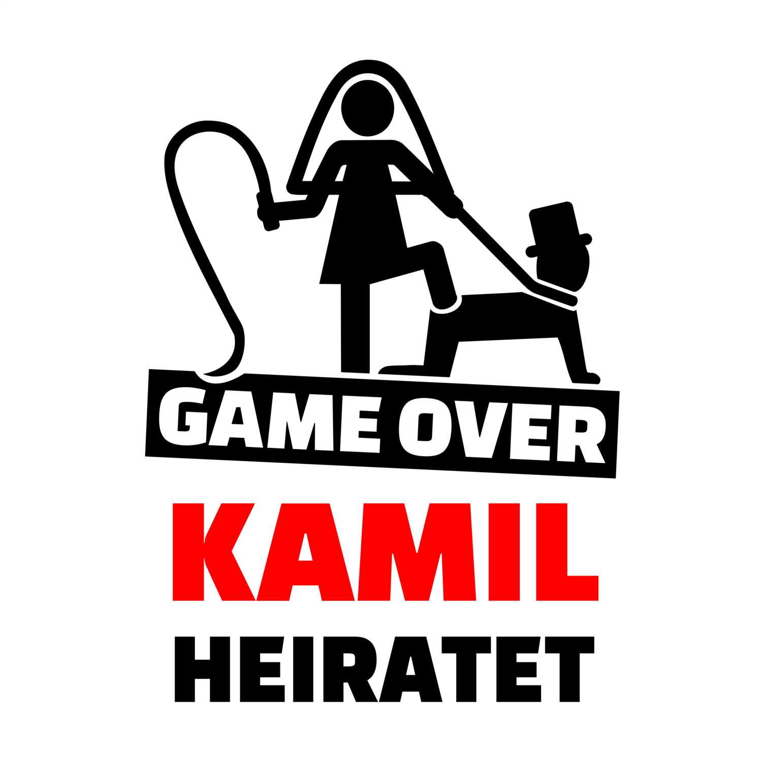 JGA T-Shirt »Game Over« für den Namen »Kamil«