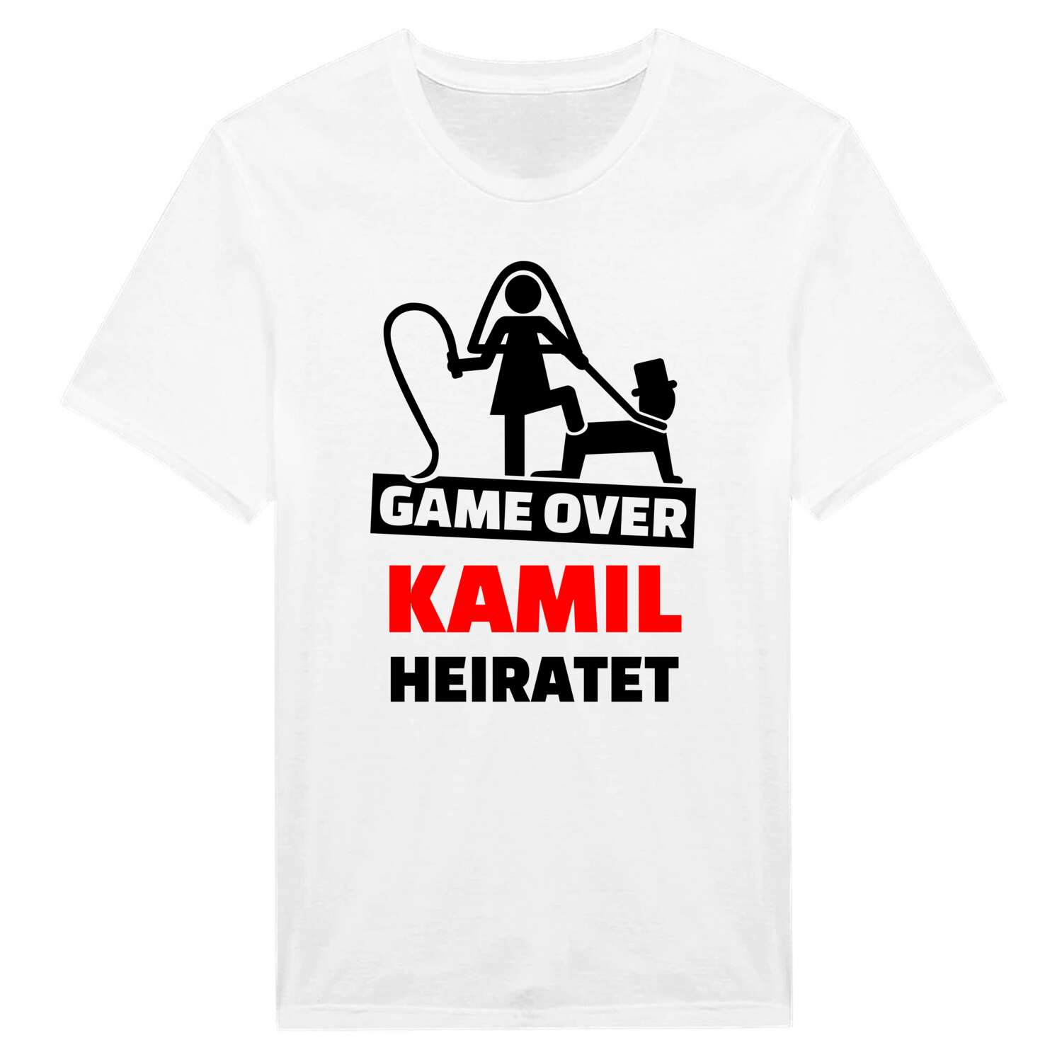 JGA T-Shirt »Game Over« für den Namen »Kamil«